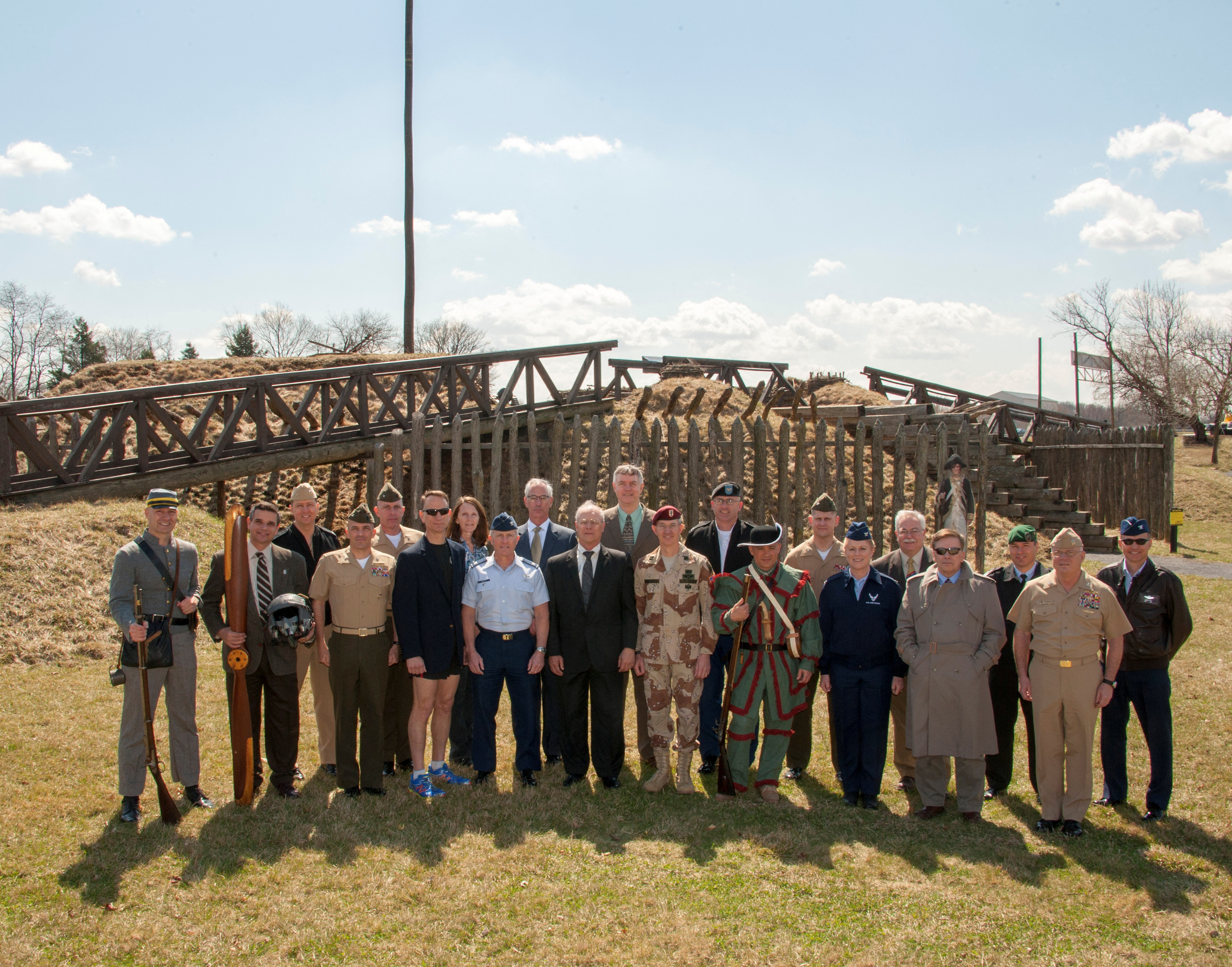 Retired Army Co.. Doug Mastriano, a Republican state senator from Pennsylvania who is running for governor, poses at left in a Confederate uniform in a 2013-14 faculty photo at the U.S. Army Heritage and Education Center in Carlisle, Pennsylvania, April 9, 2014.