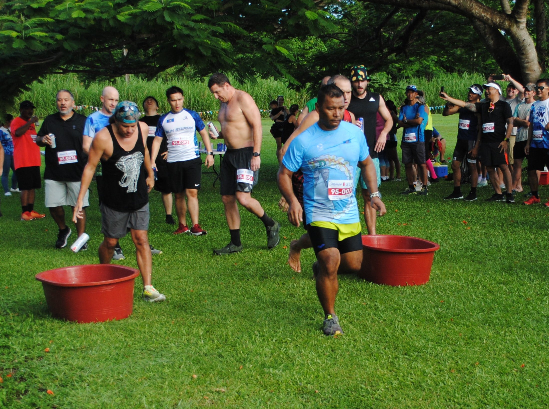Leo Wania goes for his final lap after finishing his last can of Michelob Ultra.