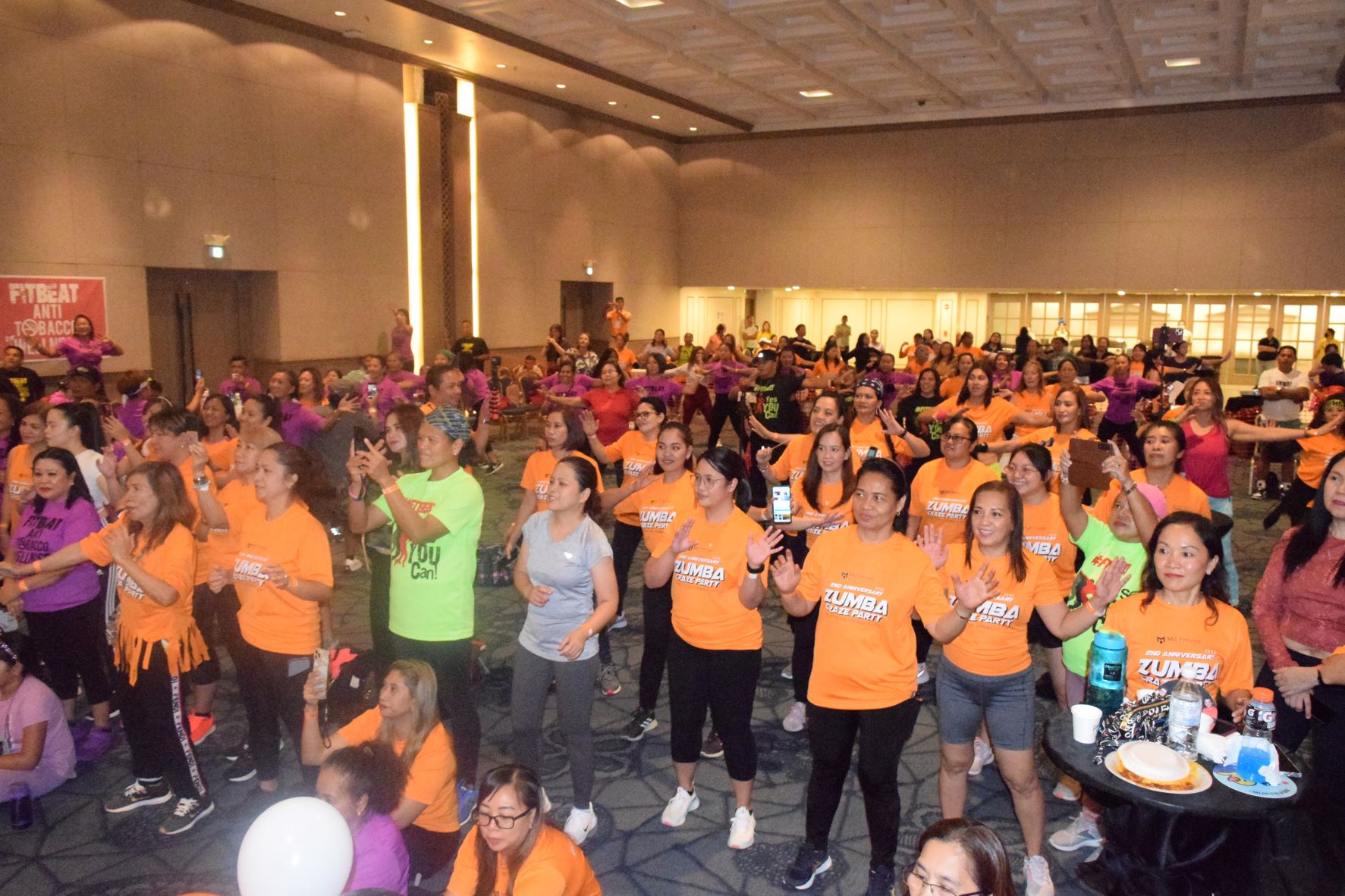 Zumba dancers fill the Saipan World Resort's Royal Taga Hall.