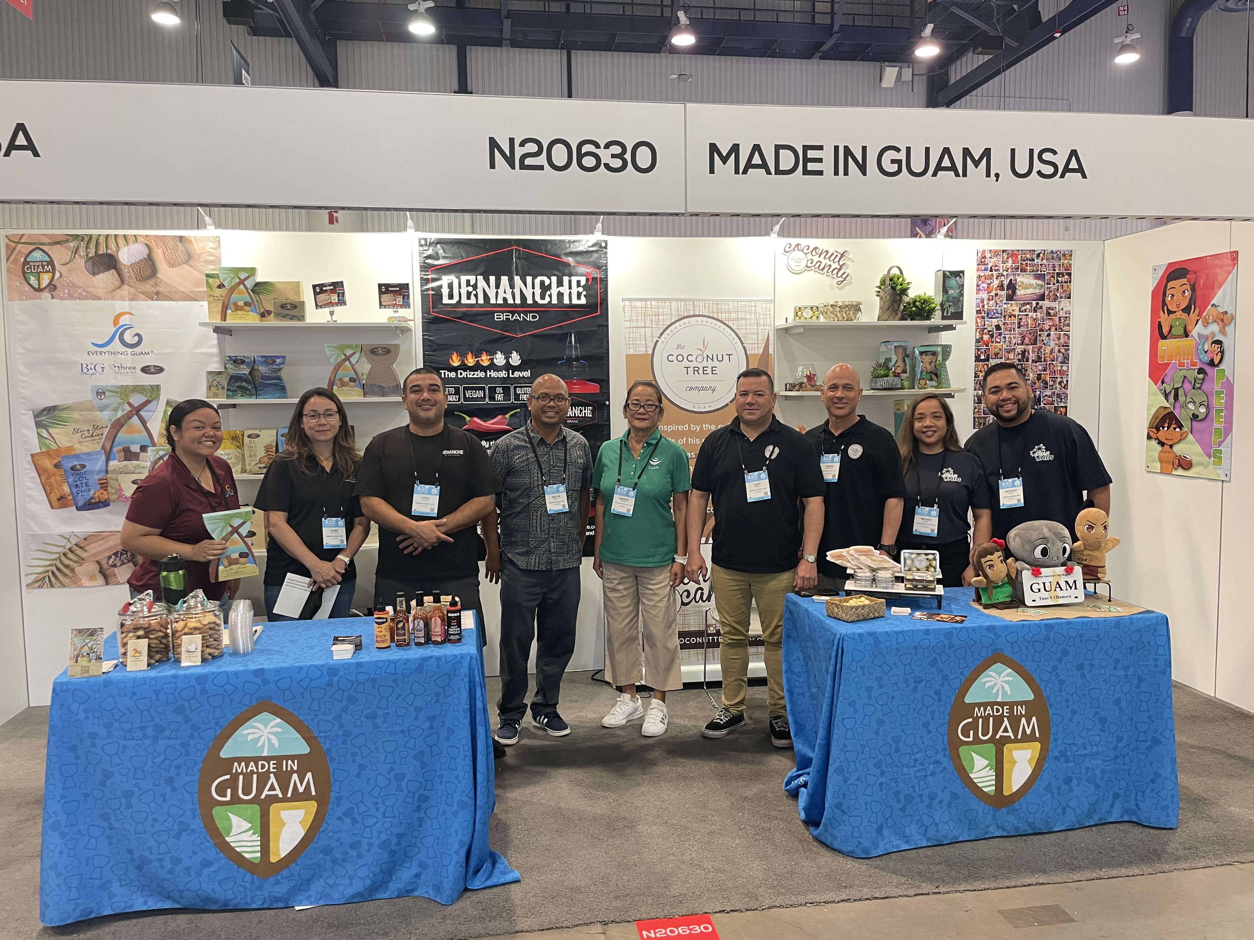 From left, Tiffany Quitugua and Marie Guerrero from Everything Guam LLC, Lenny Fejeran from Denanche' Brand, Melvin Tabilas from Guam Economic Development Authority, Monica Guzman from Guam Unique Merchandise & Arts, Gary Tanaka and Joseph Connelley from The Coconut Tree Company, and Nichole Abian and Anthony Sayama from Guam Peeps.
