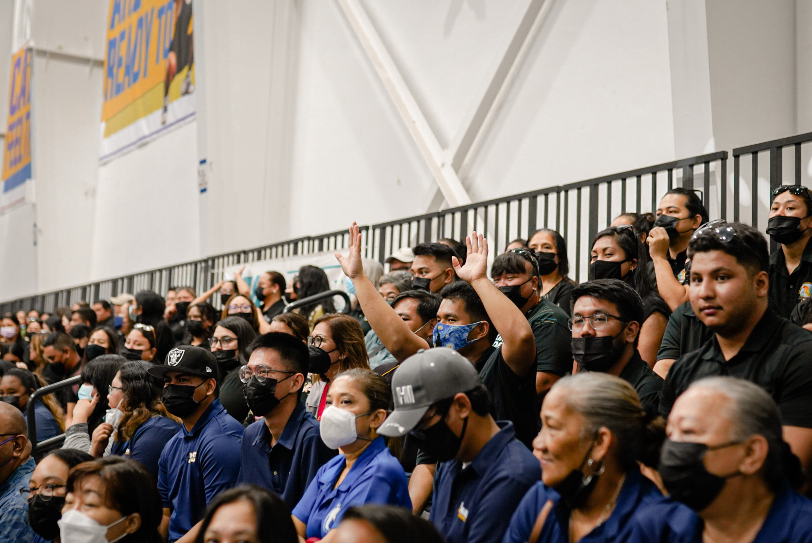 PSS personnel listen attentively during the opening ceremony of the professional development session at MHS gym on Monday.