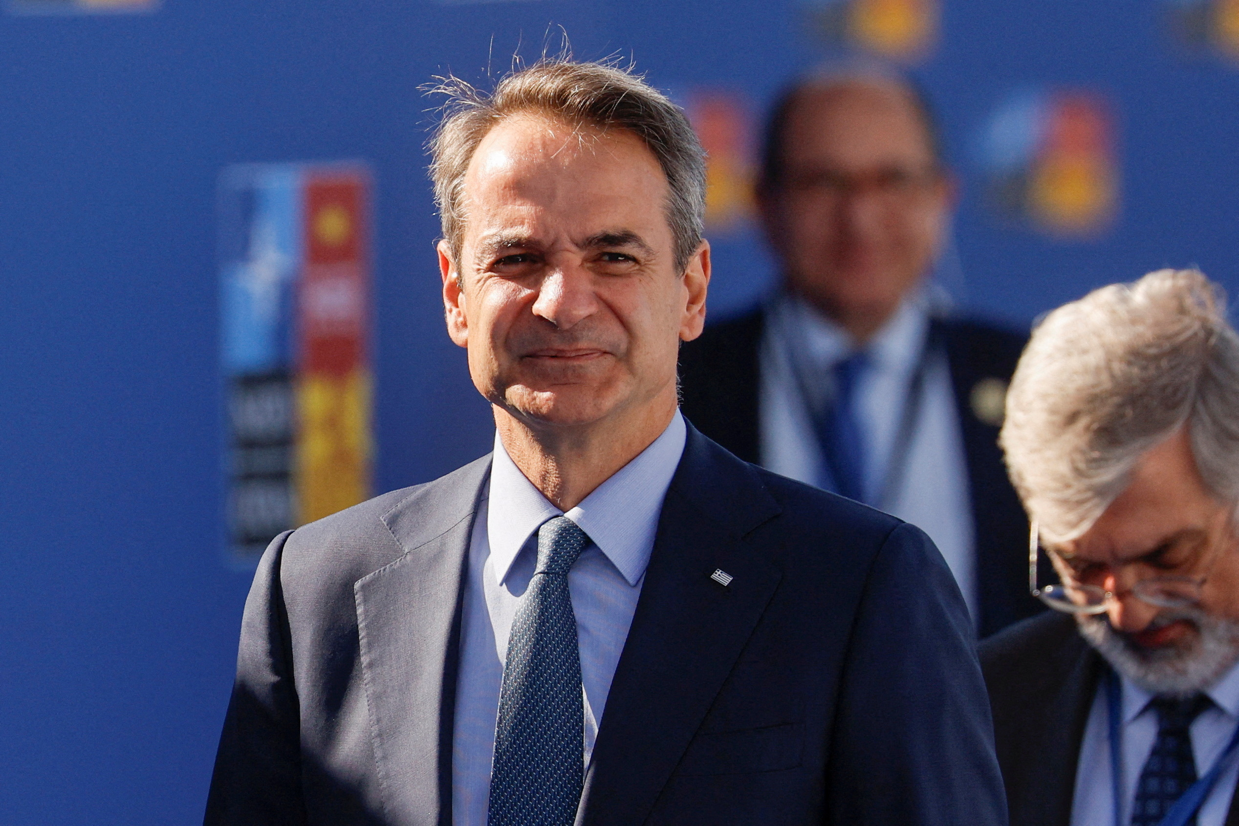 Greek Prime Minister Kyriakos Mitsotakis attends a NATO summit in Madrid, Spain, June 30, 2022. 