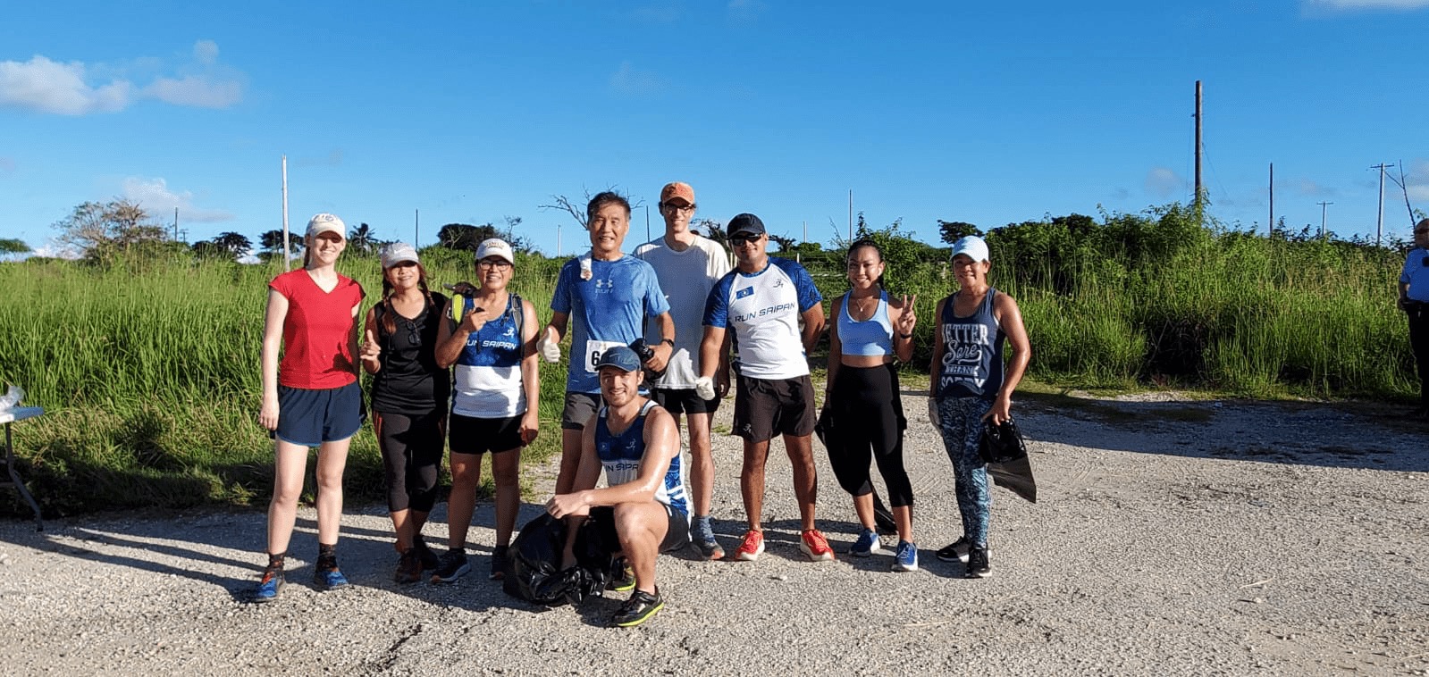 Run Saipan members pose for a photo during last year's International Coastal Cleanup  at Ladder Beach.