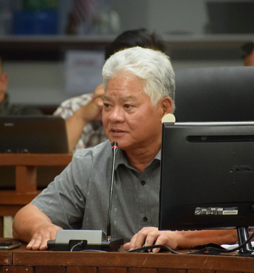 Lt. Gov. Arnold I. Palacios appears before the  House Judiciary and Governmental Operations Committee in the House chamber on Sept. 15, 2021