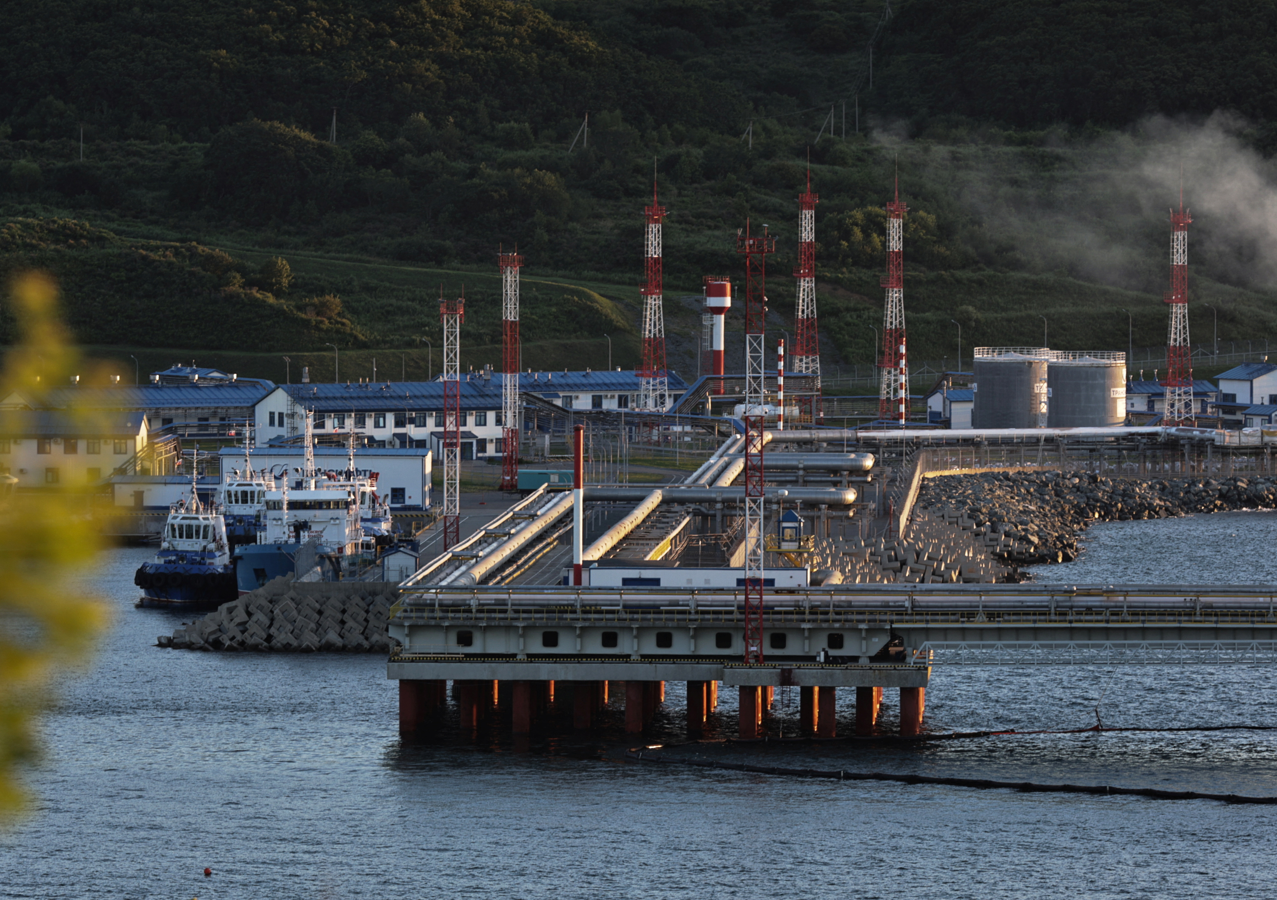 A view shows the crude oil terminal Kozmino on the shore of Nakhodka Bay near the port city of Nakhodka, Russia, Aug. 12, 2022.