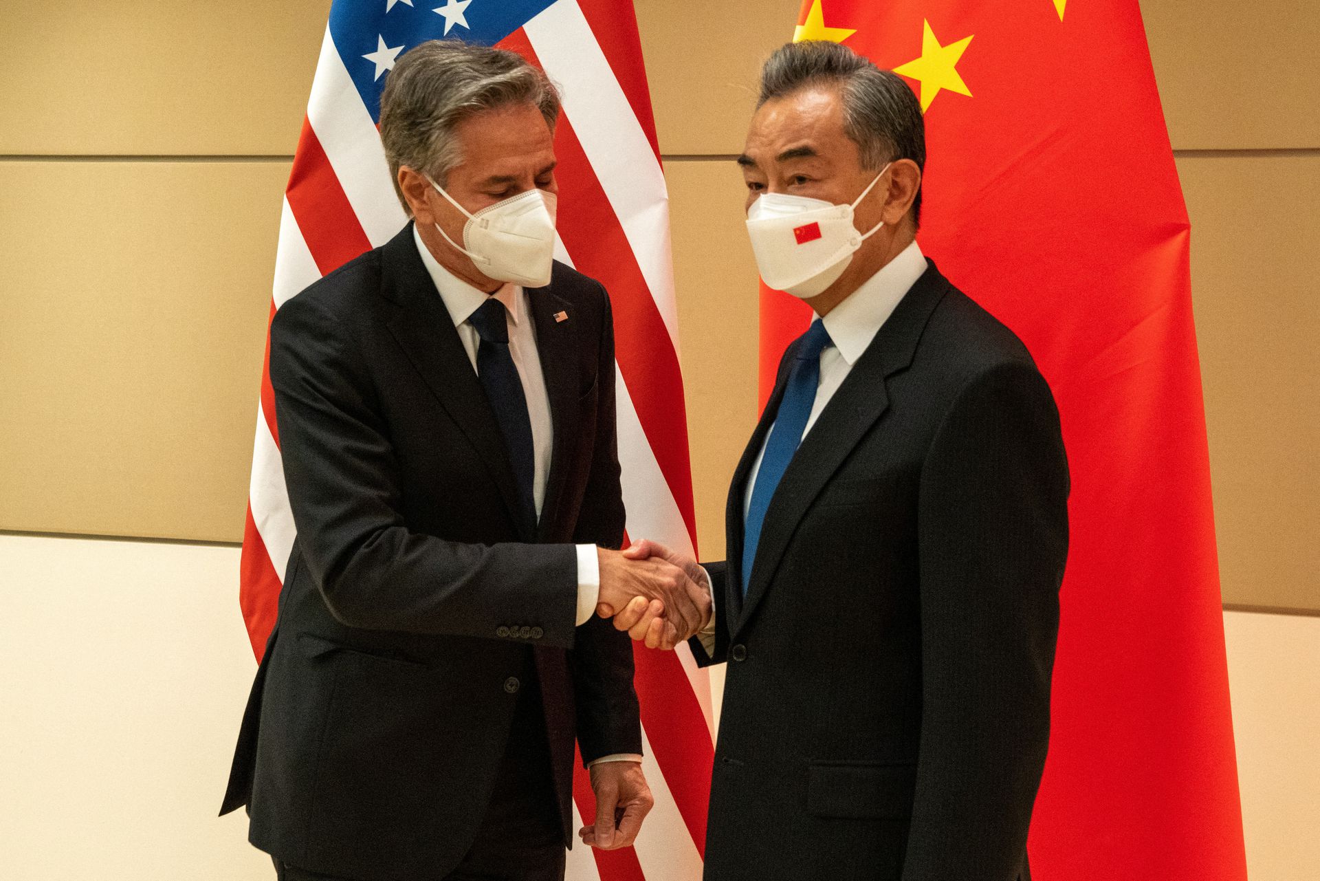 U.S. Secretary of State Antony Blinken meets with Chinese State Counsellor and Foreign Minister Wang Yi during the 77th United Nations General Assembly in Manhattan, New York City.