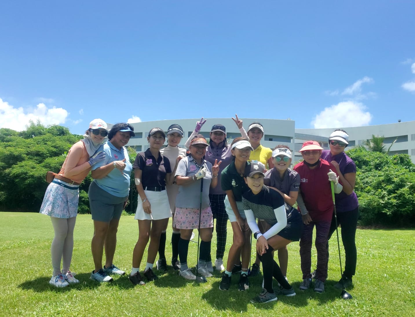 Members of the CNMI Women’s Golf Association pose during their monthly tournament Saturday at the Laolao Bay Golf & Resort west course.