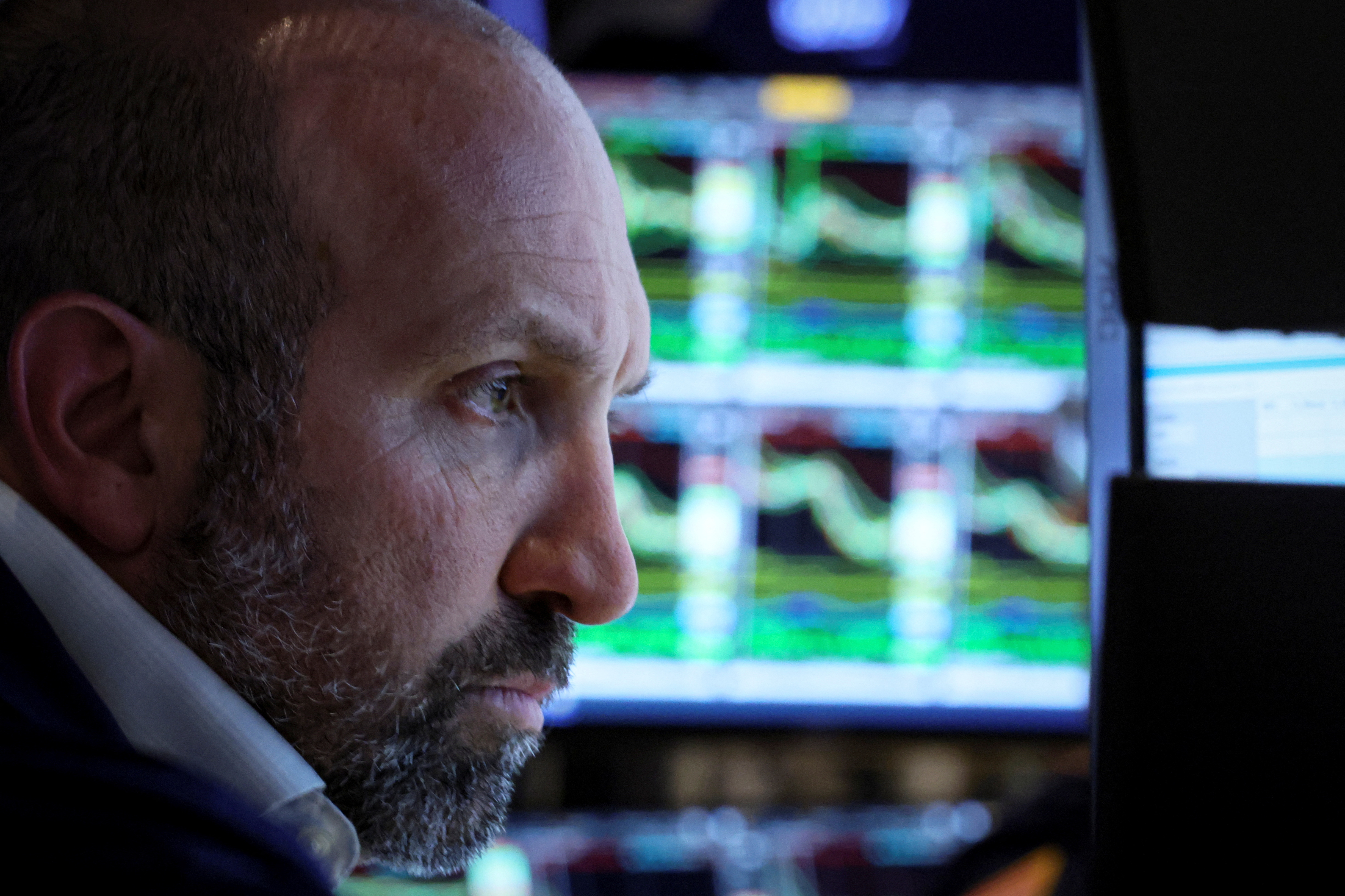 A specialist trader works on the floor of the New York Stock Exchange in New York City, Sept. 22, 2022.