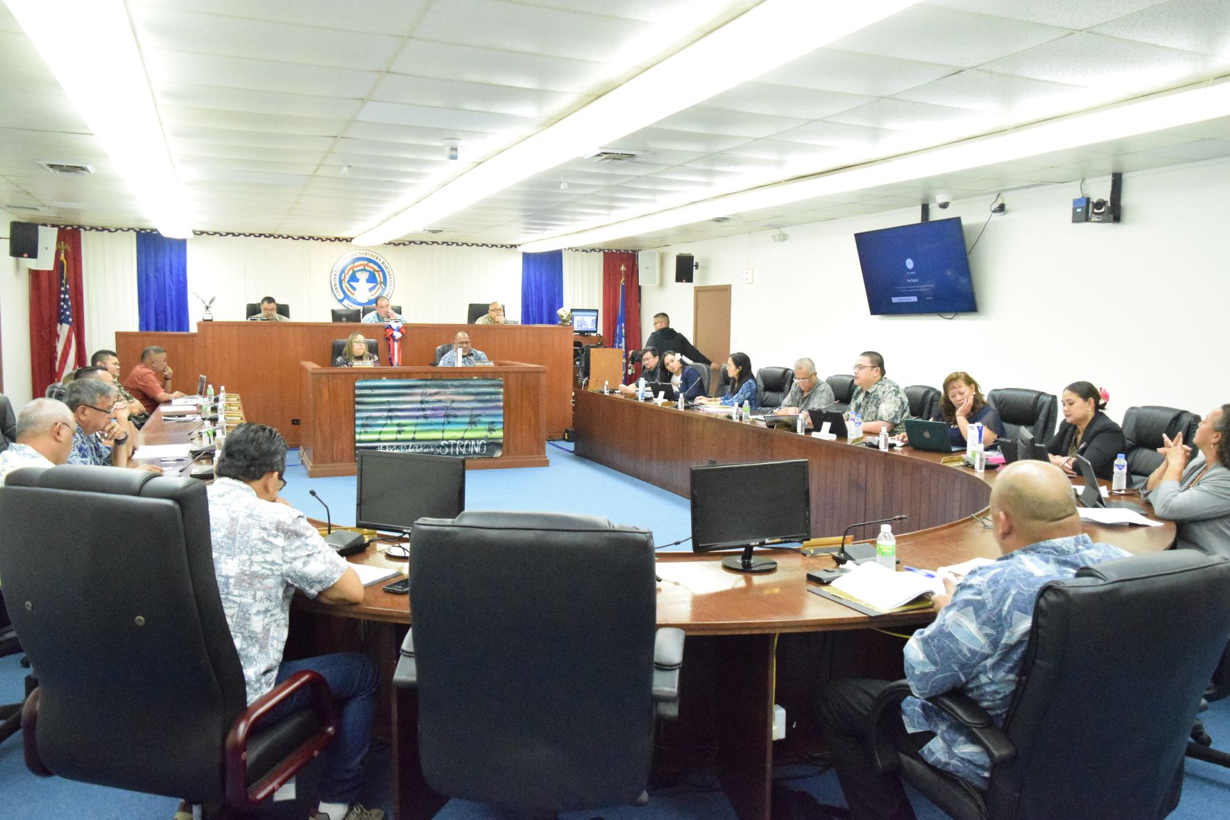 House Ways and Means Committee Chairman Donald Manglona delivers his remarks during the House session on Tuesday.