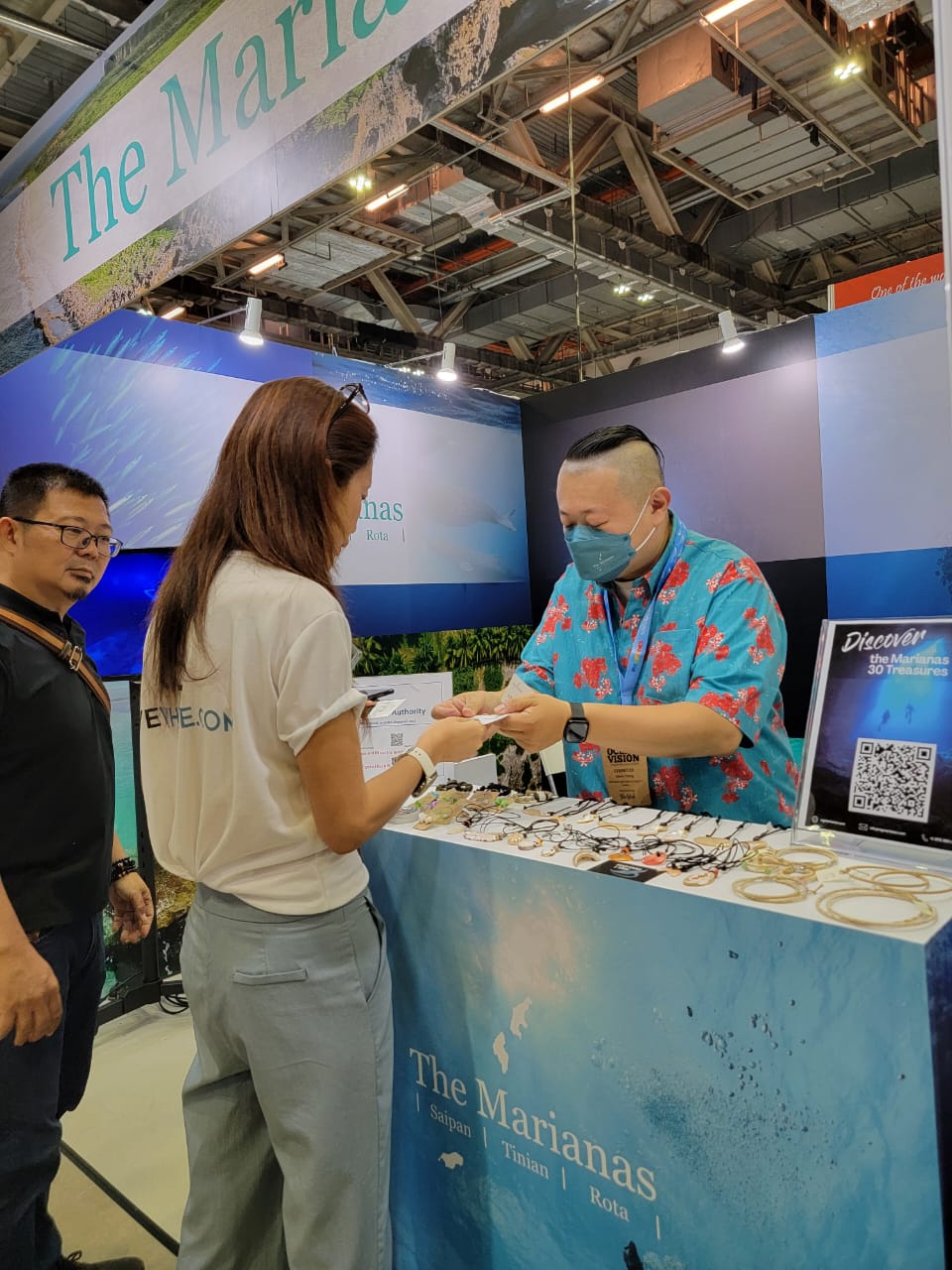 Marianas Visitors Authority Taiwan PR & Marketing Manager Steven Cheng shares information on the Marianas at Asia Dive Expo or ADEX 2022 on Sept. 16-18, 2022, in Singapore.  ADEX is the largest and longest-running diving consumer and trade show in Asia.