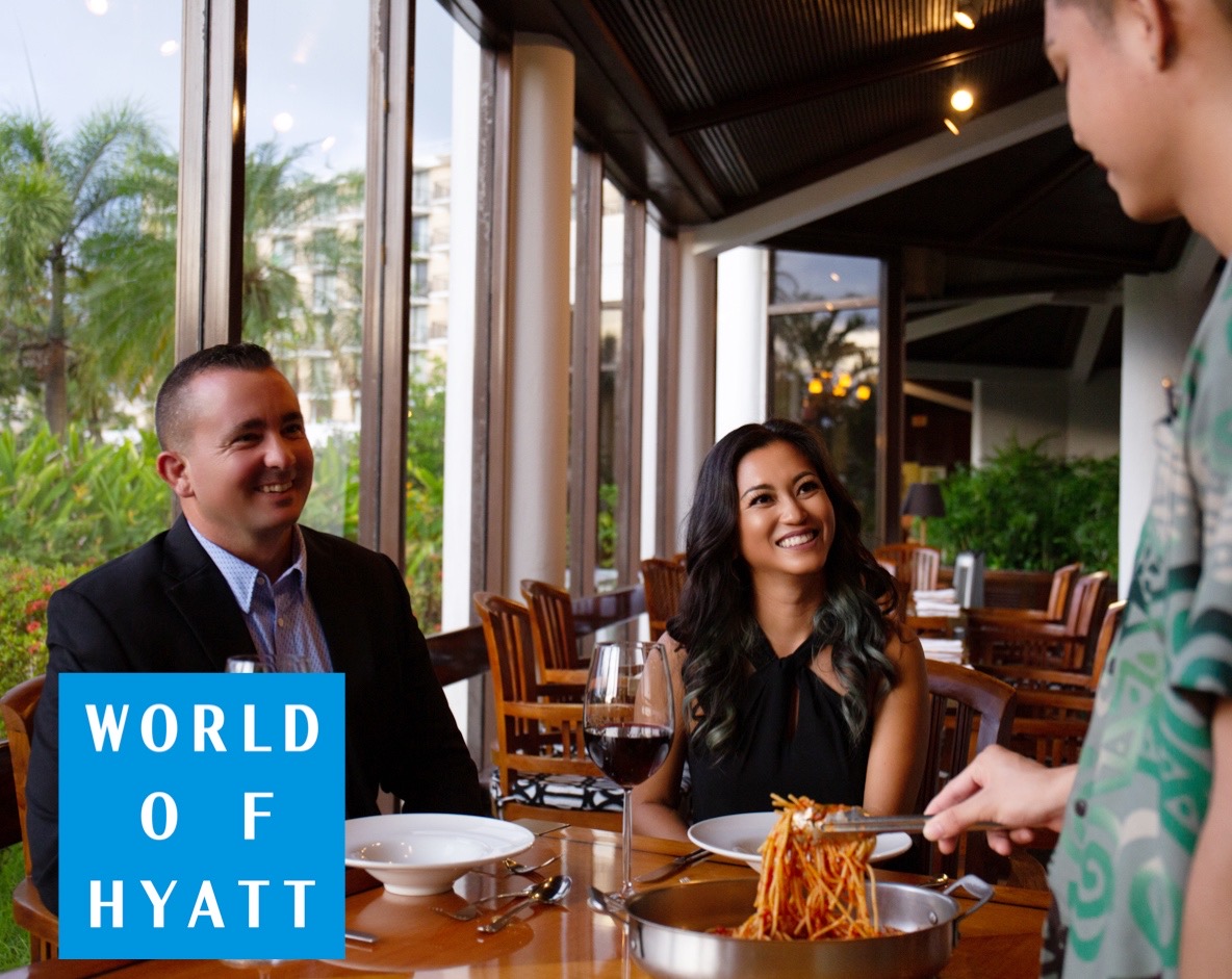 Dine at any of Hyatt Regency Saipan’s outlets —  Kili Café & Terrace, Miyako lunch buffet, Giovanni’s, Skipper’s Beach Bar and DJ’s Corner — and earn triple points when you use your World of Hyatt card.