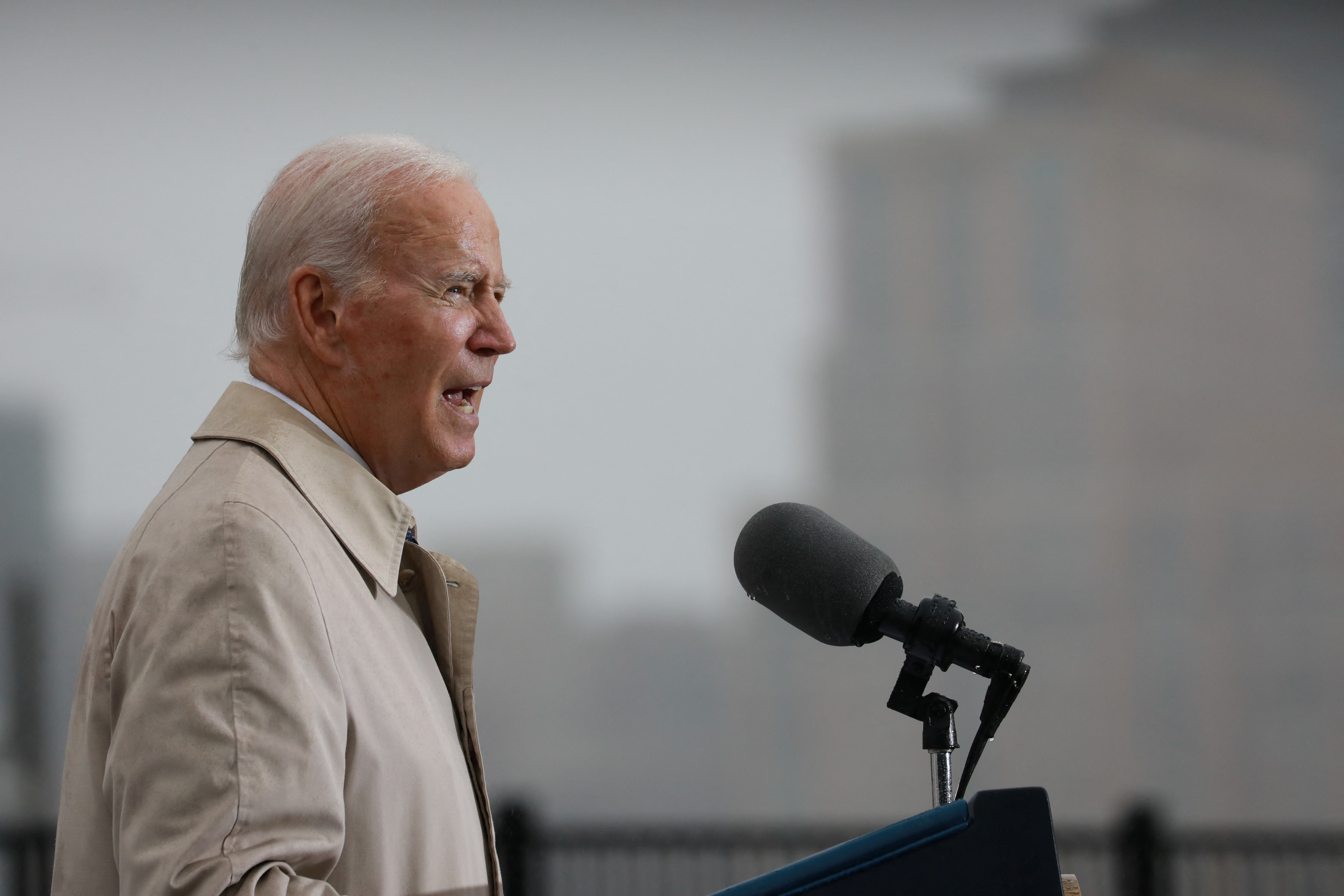 President Joe Biden speaks during a wreath-laying ceremony to honor victims of the Sept. 11, 2001, attacks at the Pentagon in Washington, D.C., Sept. 11, 2022.
