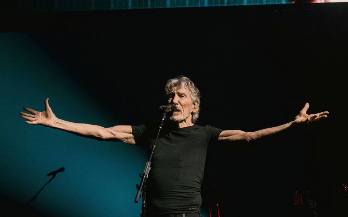 Former rock band "Pink Floyd" musician Roger Waters performs on stage at Tacoma Dome in Tacoma, Washington, Sept. 18, 2022.