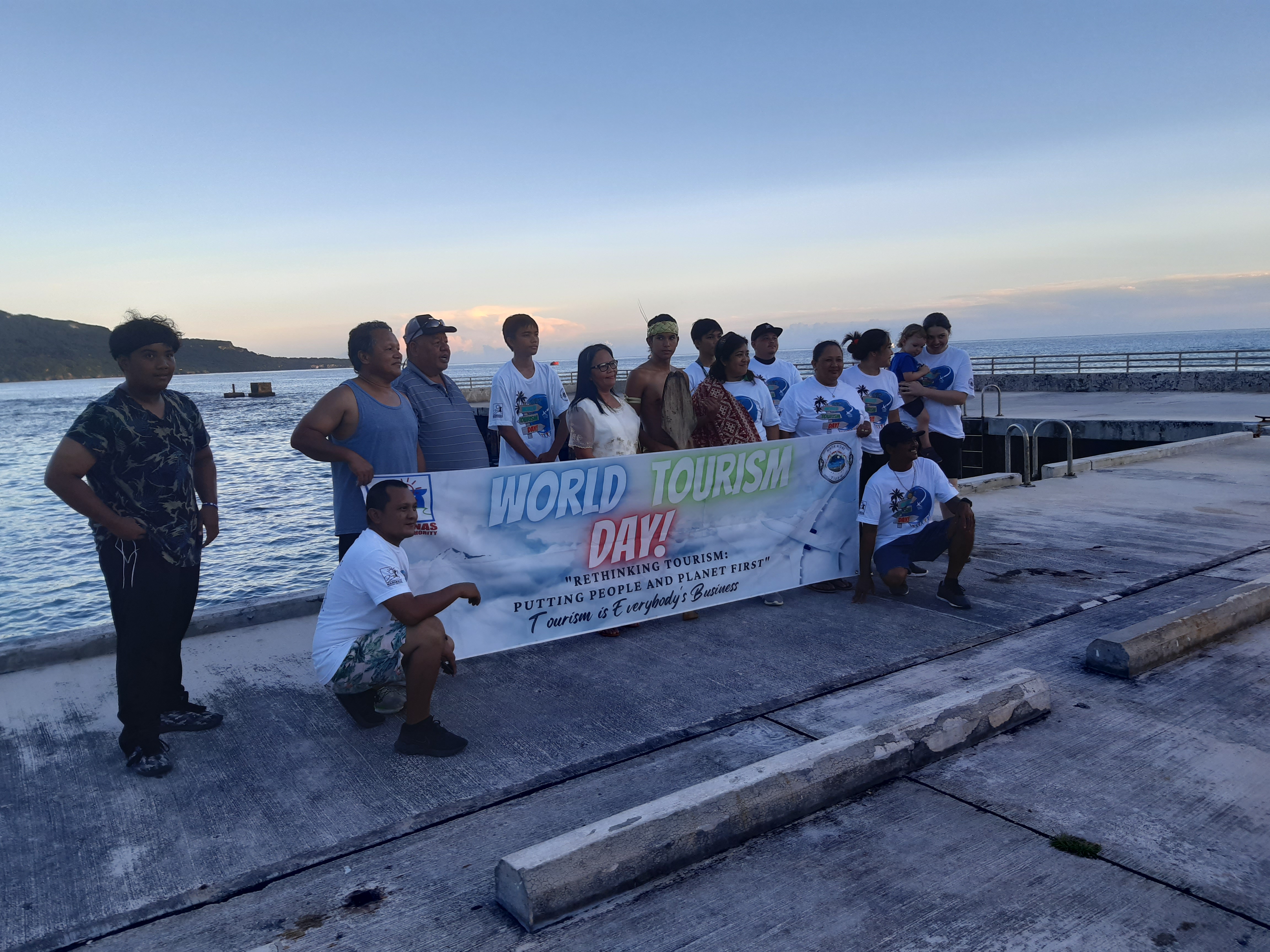 Community members join the World Tourism Day Sunset Walkathon on Sept. 27, 2022, beginning at East Harbor, Rota, in celebration of World Tourism Day. Walks were also held in Saipan and Tinian, organized by the Marianas Visitors Authority.