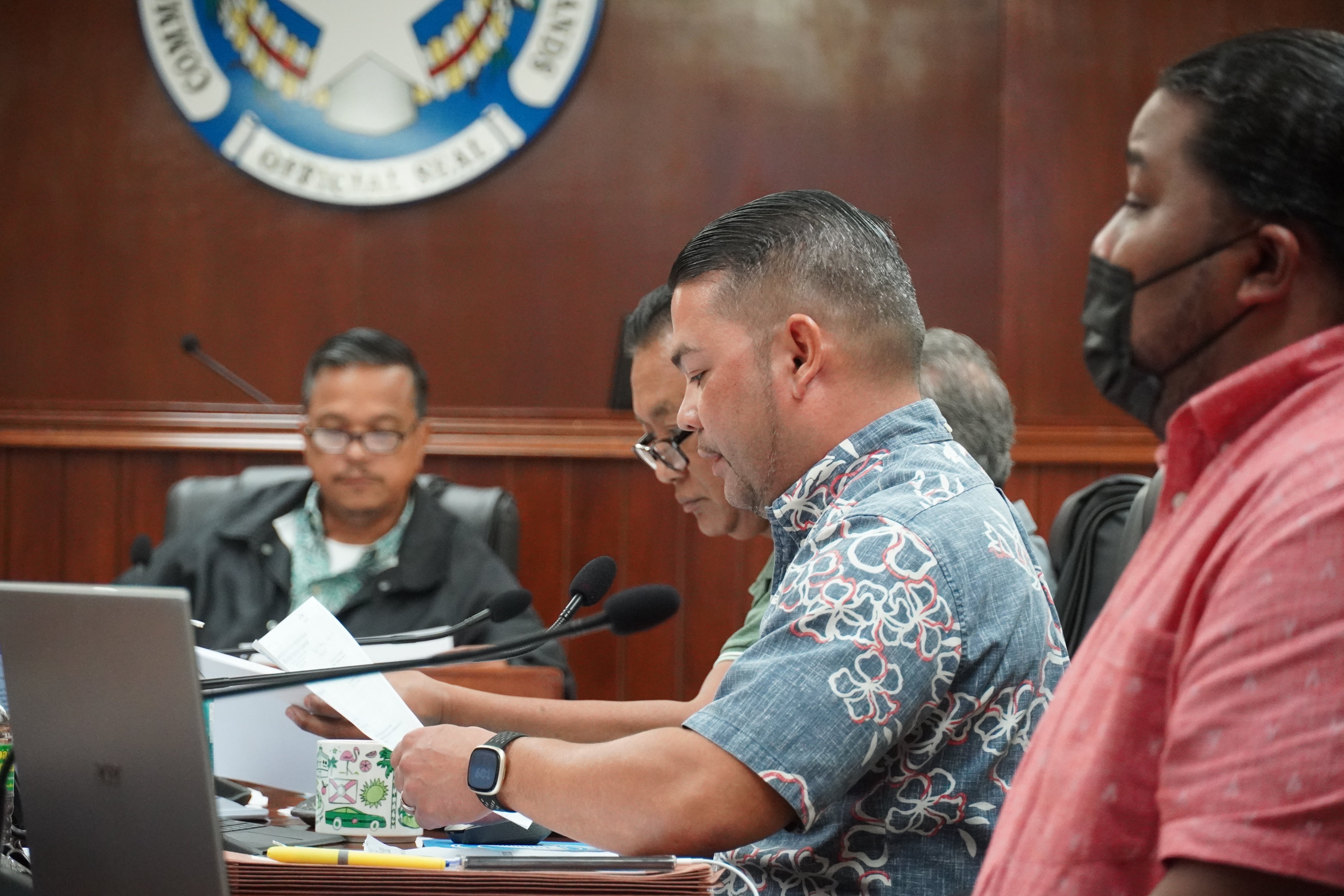 Senate Floor Leader Vinnie F. Sablan talks about the Senate version of the fiscal year 2023 budget bill.