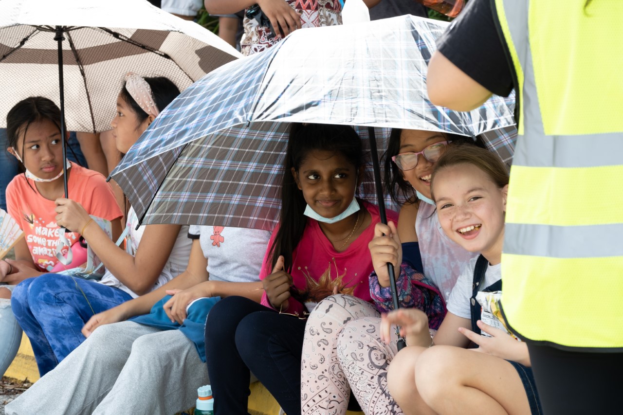 GES students are excited to participate in the drill.