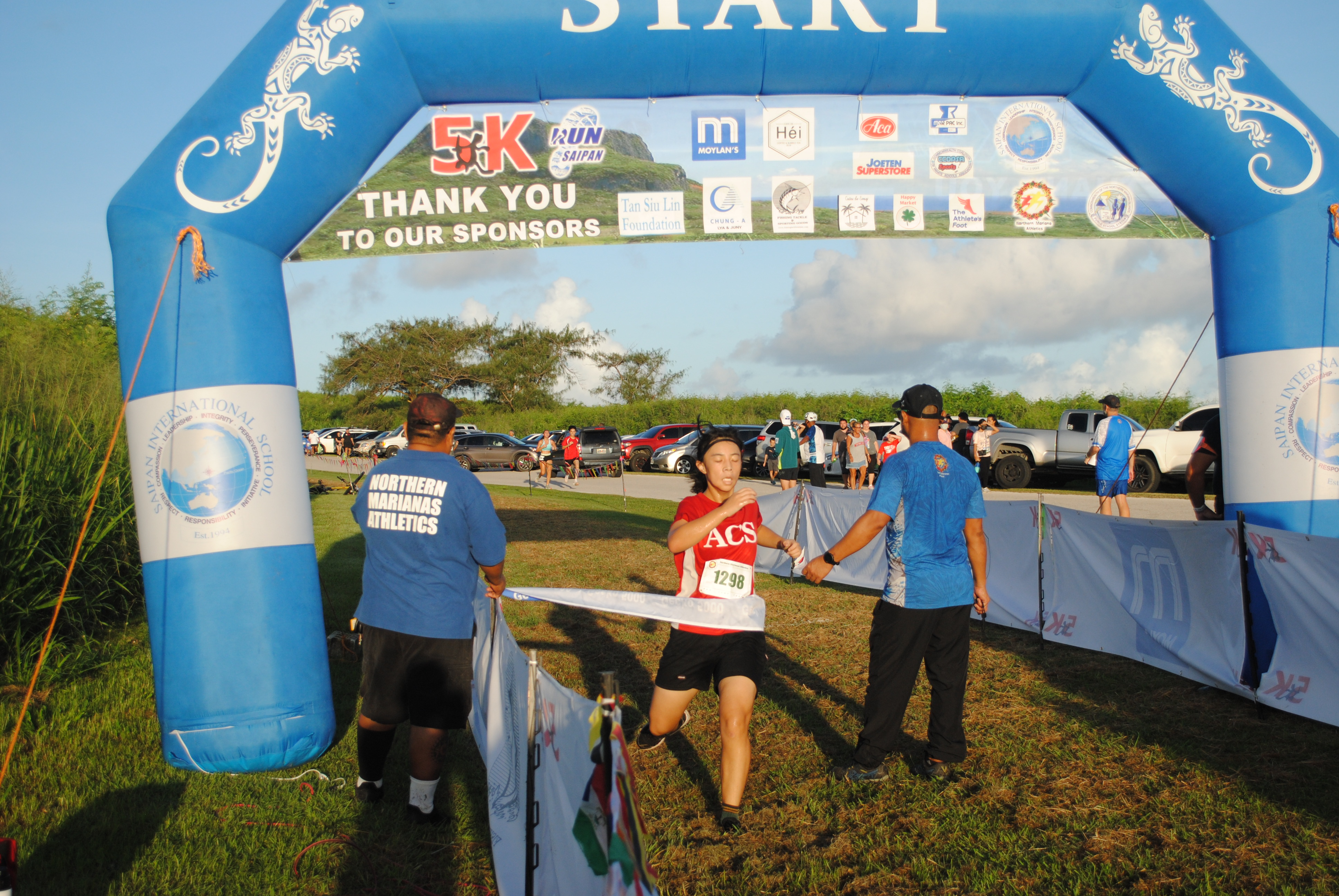 Agape Christian School’s Eunice Xu pushes through for the finish.