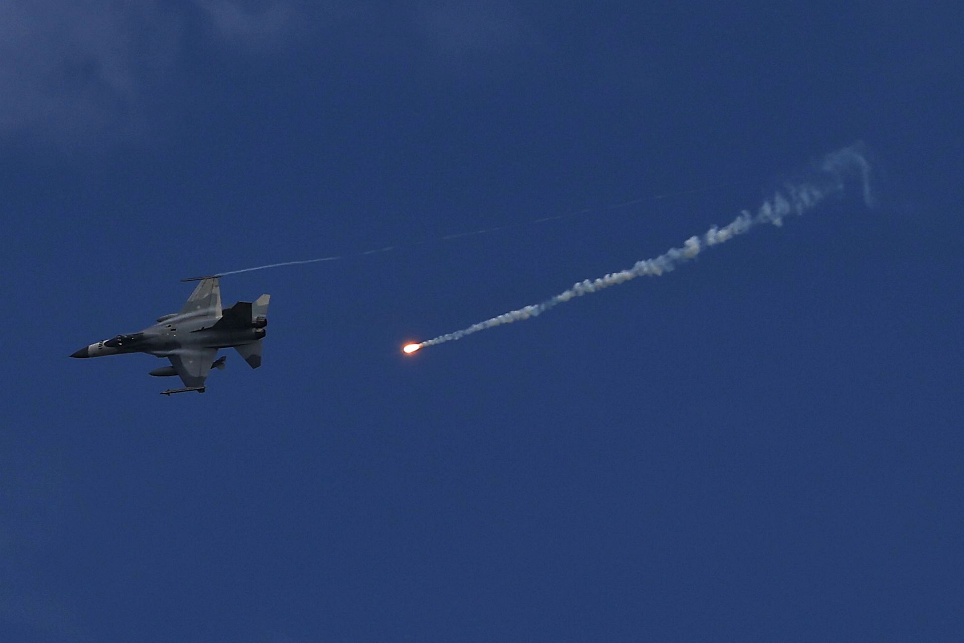 An AIDC F-CK-1 Ching-kuo Indigenous Defense Fighter is pictured during a live-fire military exercise in Pingtung, Taiwan, Sept. 7, 2022.