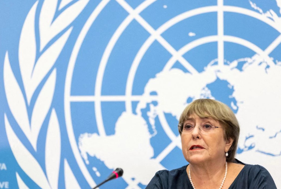 United Nations High Commissioner for Human Rights Michelle Bachelet attends her final news conference before the end of her mandate at the U.N. in Geneva, Switzerland, Aug. 25, 2022.