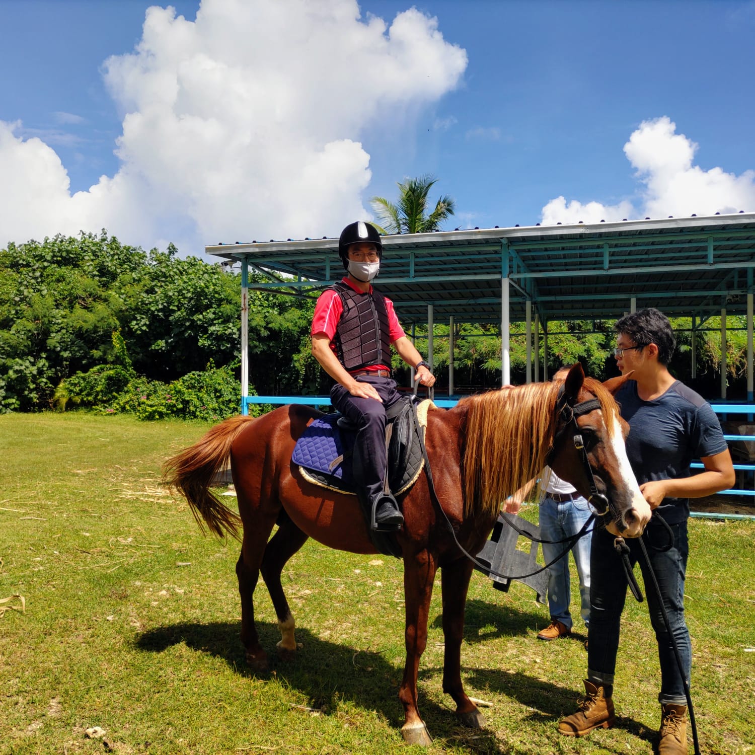 A travel agent from Japan takes a horseback riding tour in Kagman on Aug. 22, 2022, as part of a fam tour conducted by the Marianas Visitors Authority.