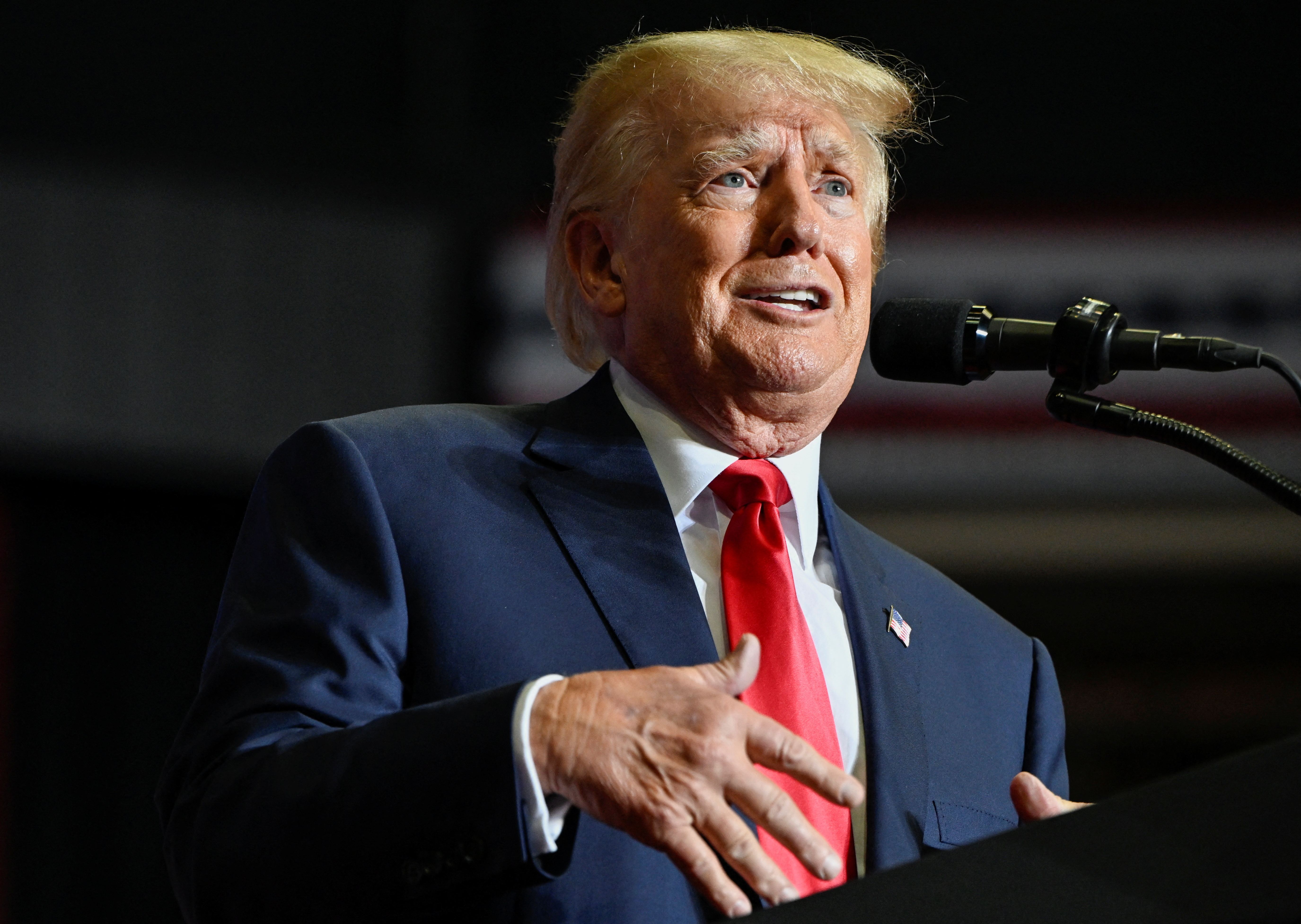 Former President Donald Trump speaks during a rally in Youngstown, Ohio, Sept. 17, 2022.