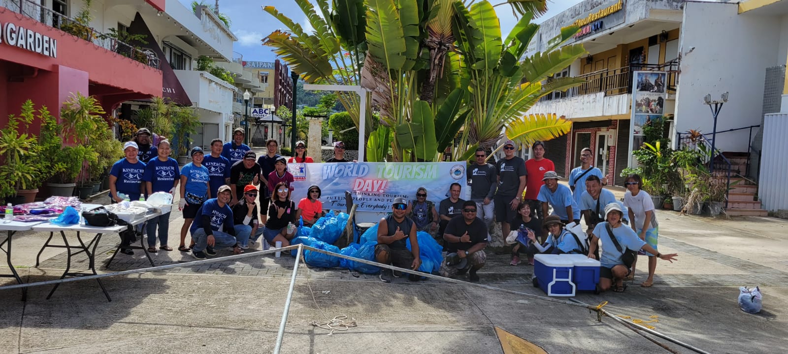 Thirty volunteers join the World Tourism Day cleanup in Garapan, Saipan, on Sept. 27, 2022. A cleanup was also held in Tinian.