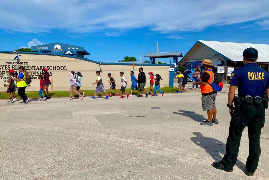 William S. Reyes Elementary School students are evacuated by school personnel with the assistance of DPS.