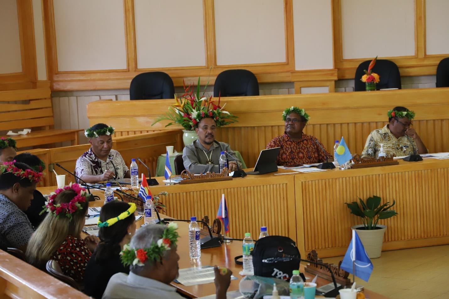 Members of the 39th General Assembly of the Association of Pacific Island Legislatures engage in discussions.