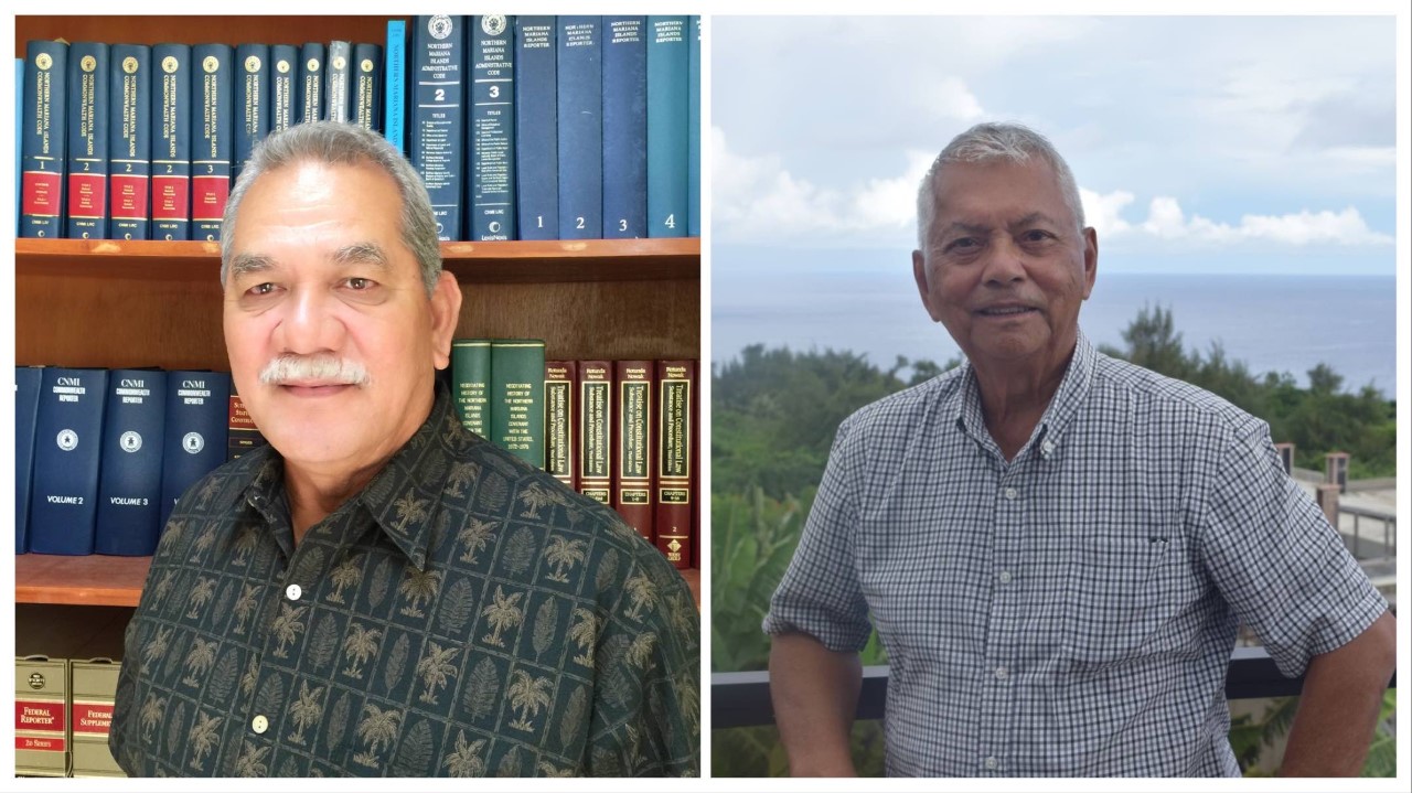Attorney General Edward Manibusan, left, and former Judge Juan T. Lizama