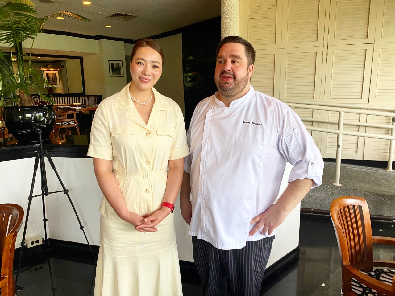 Hyatt Regency Saipan's Food & Beverage Director Hani Min, left, and Giovanni's Restaurant Executive Chef Matteo Fracalossi.
