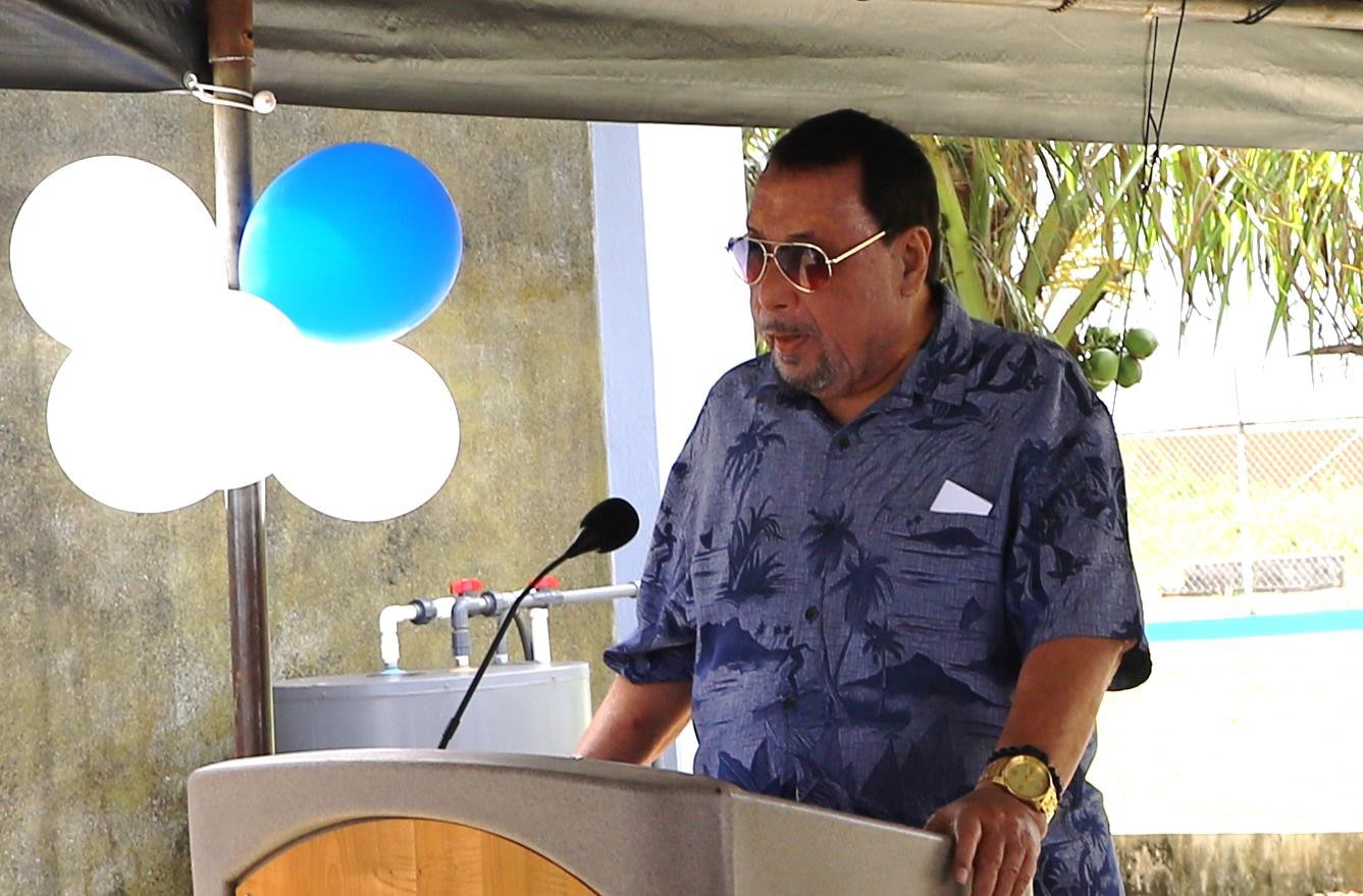 Traditional leader Iso Nahnken of Nett presents his remarks at the opening of the new Medical Wing at Pohnpei State Hospital.
