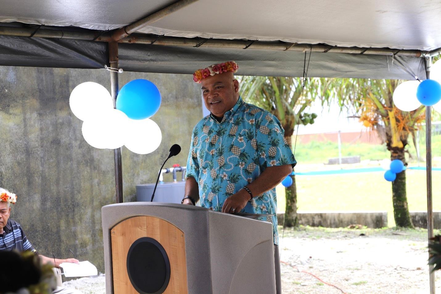 FSM President David W. Panuelo presents his remarks at the opening of the new Medical Wing at Pohnpei State Hospital.