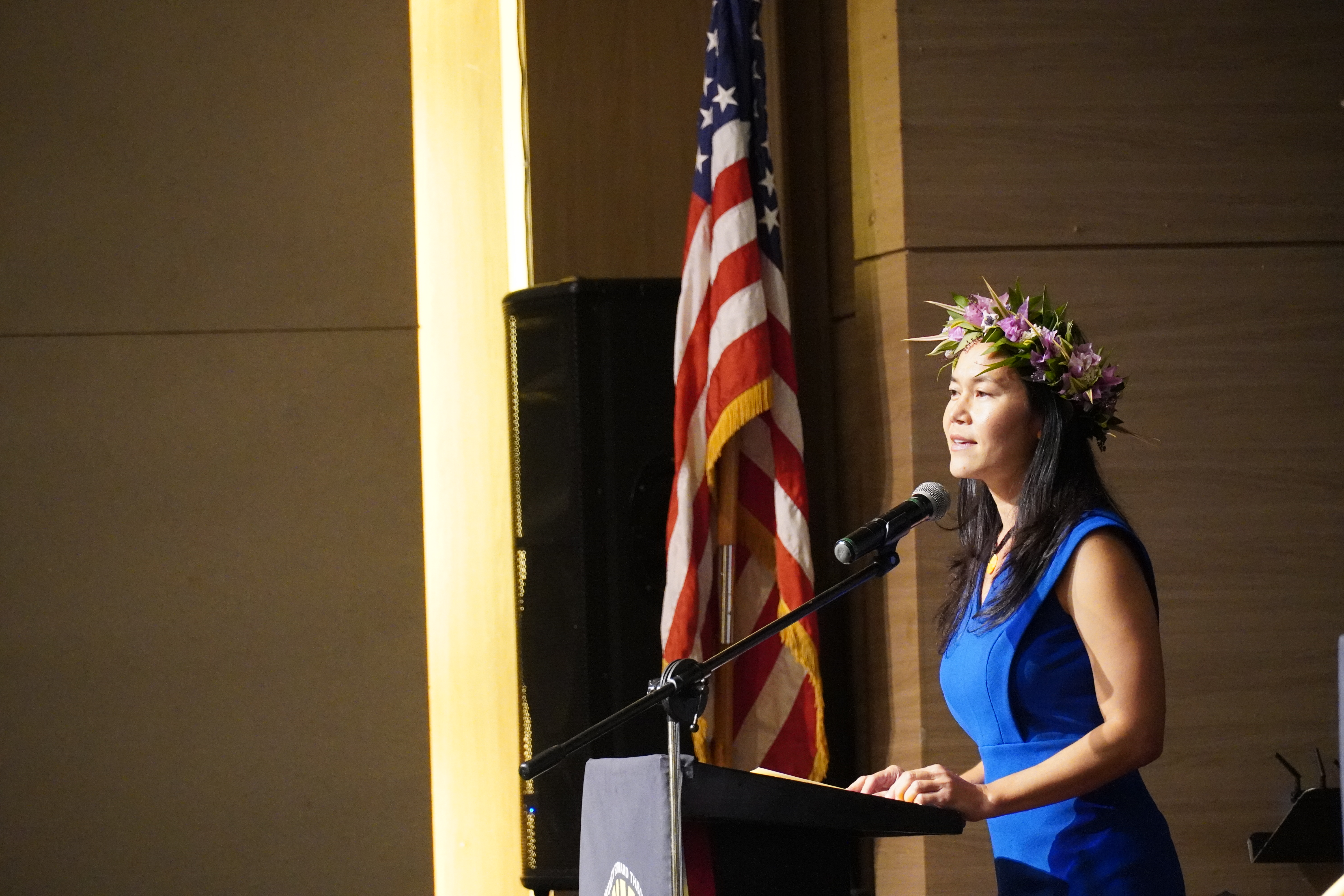 Democratic Rep. Christina Marie Elise "Tina" Sablan answers a question.