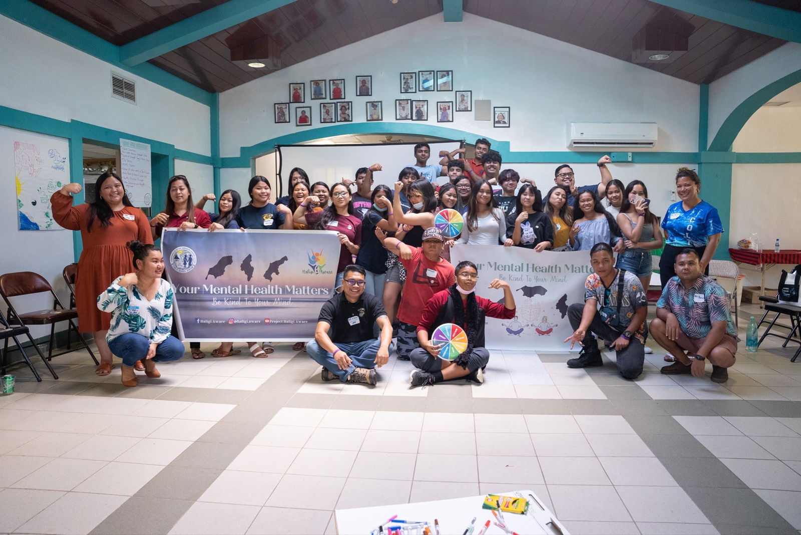 Tinian Jr./Sr. High School  and Dr. Rita Hocog Inos Jr./Sr. High School peer leaders and adult advisors.