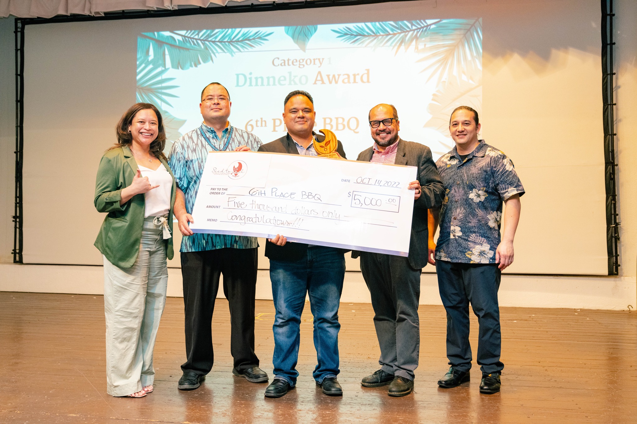 6th Place BBQ received the Dinneko Award and $5,000 in seed money.
