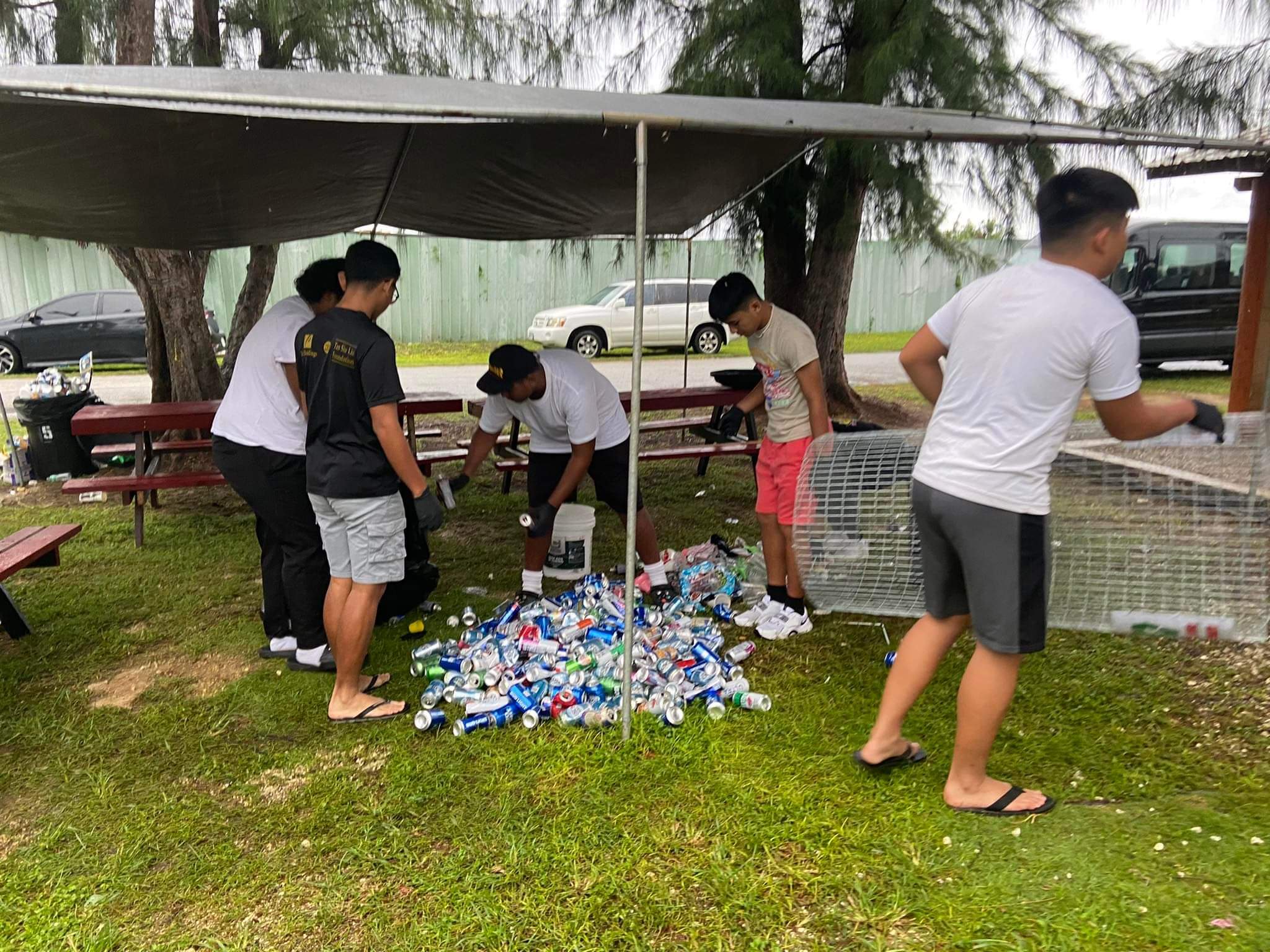 Cadets collect cans during the BBB Festival.