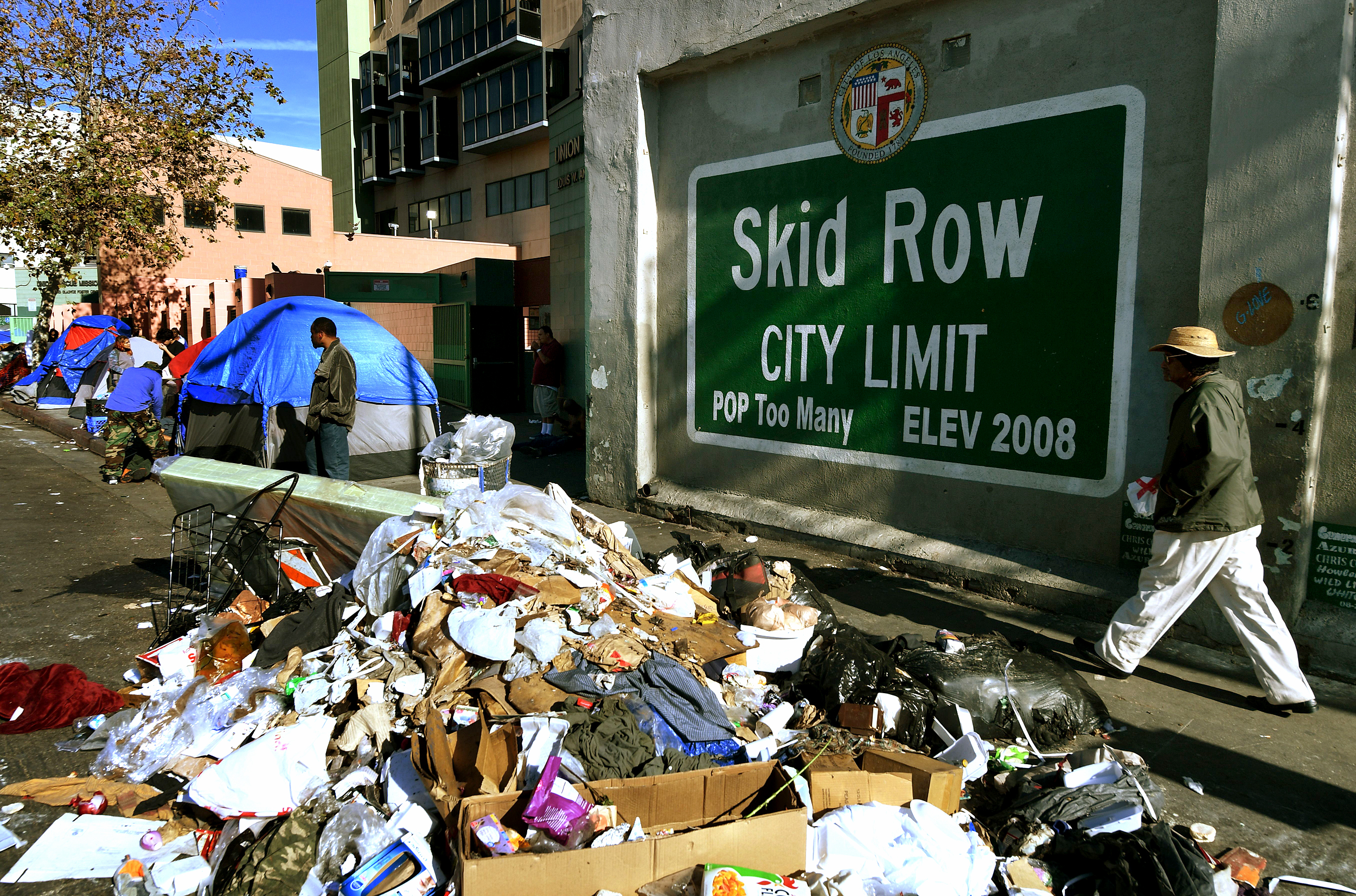 Skid Row is a neighborhood in downtown Los Angeles.