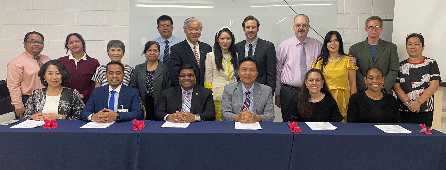 EUCON International University officials pose for a photo with members of the Transnational Association of Christian Colleges and Schools or TRACS evaluation team.