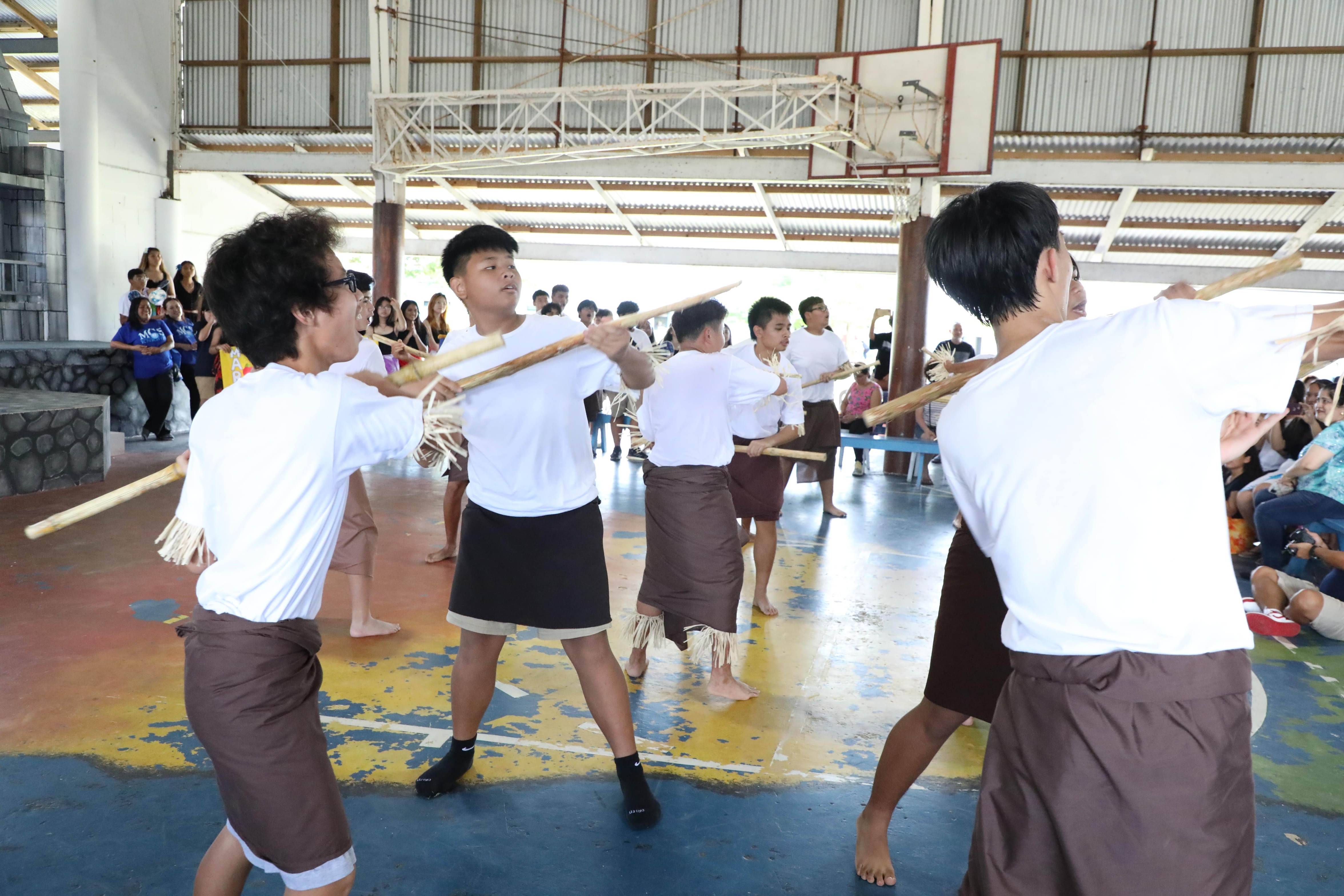Mount Carmel School's ninth-grade students represent the Marshall Islands during the school's Cultural Day celebration.