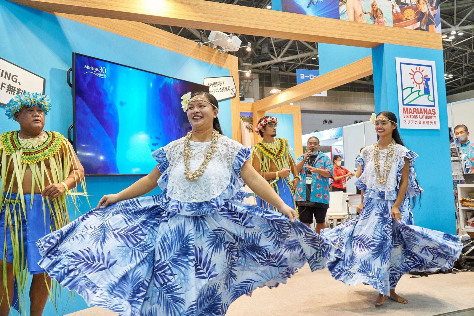 Chamorro and Carolinian dances are performed at the Marianas booth at JATA Tourism Expo 2022 held on Sept. 22-25, 2022, in Tokyo, Japan.