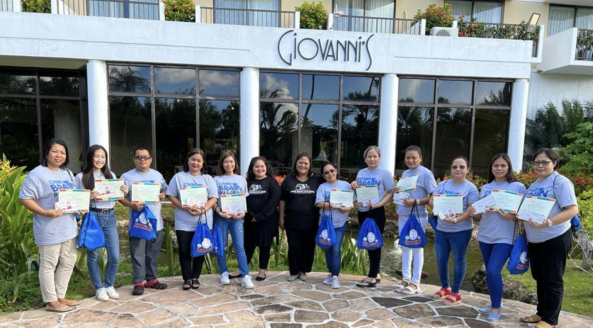 Child care directors and leaders pose for a photo after completing Mind in the Making Training Modules which were facilitated by Melissa Palacios and Rayanna Fitial of Evergreen Learning.