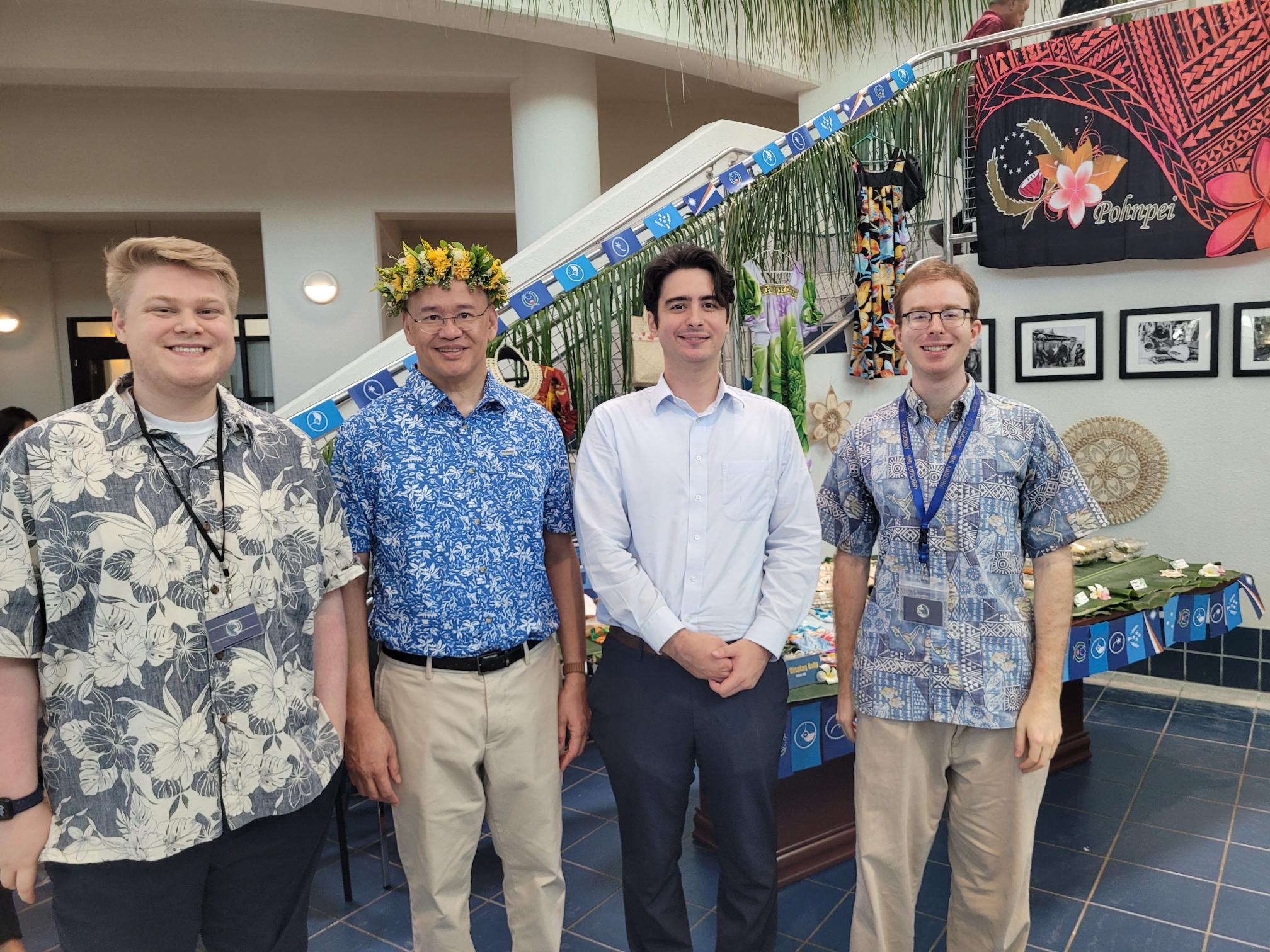 Supreme Court Associate Justice John Manglona with law clerks.