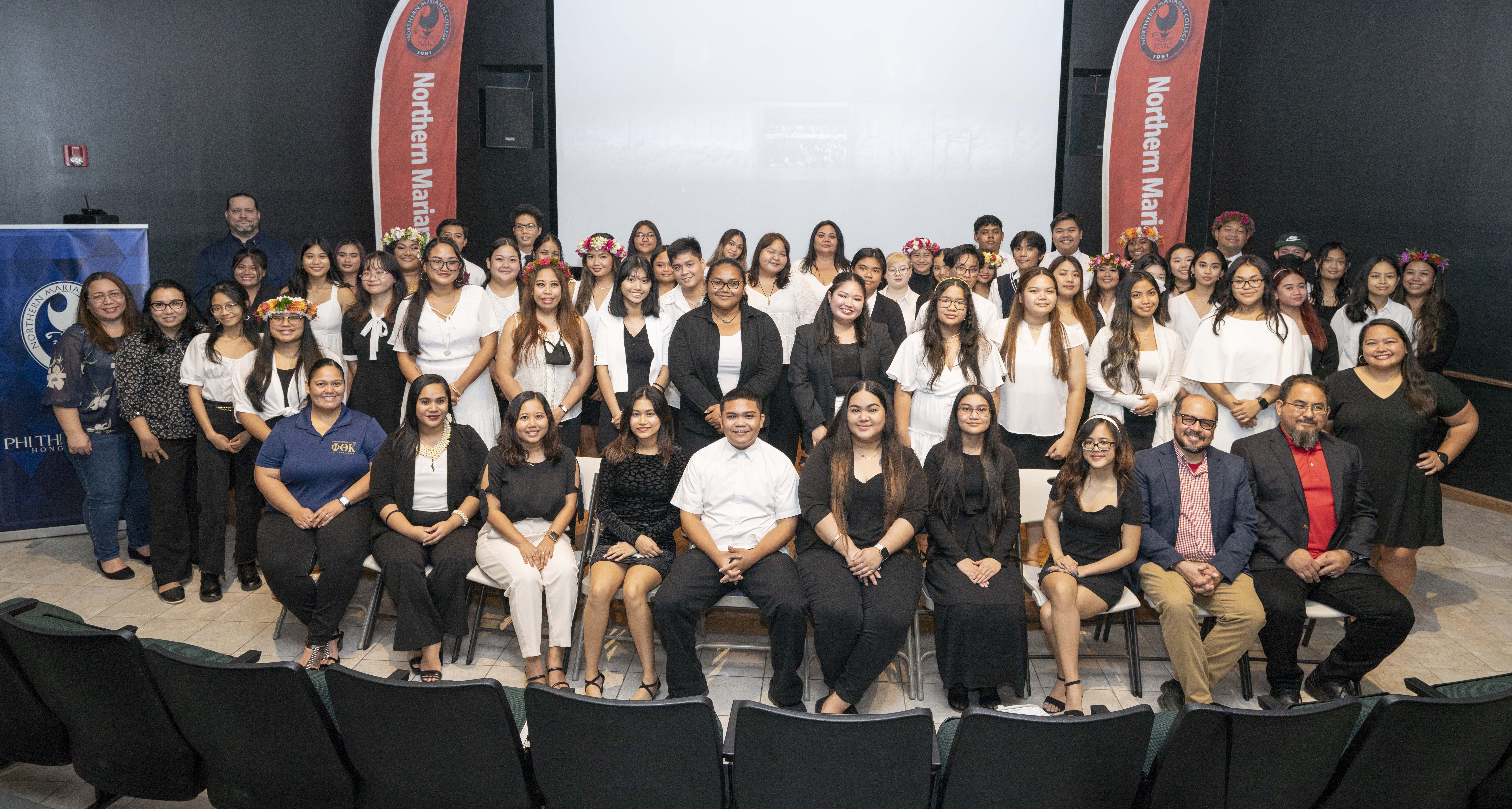 The Beta Lambda Psi Chapter of Northern Marianas College’s Phi Theta Kappa Honor Society inducted 74 new members on Friday, Oct. 21, 2022.