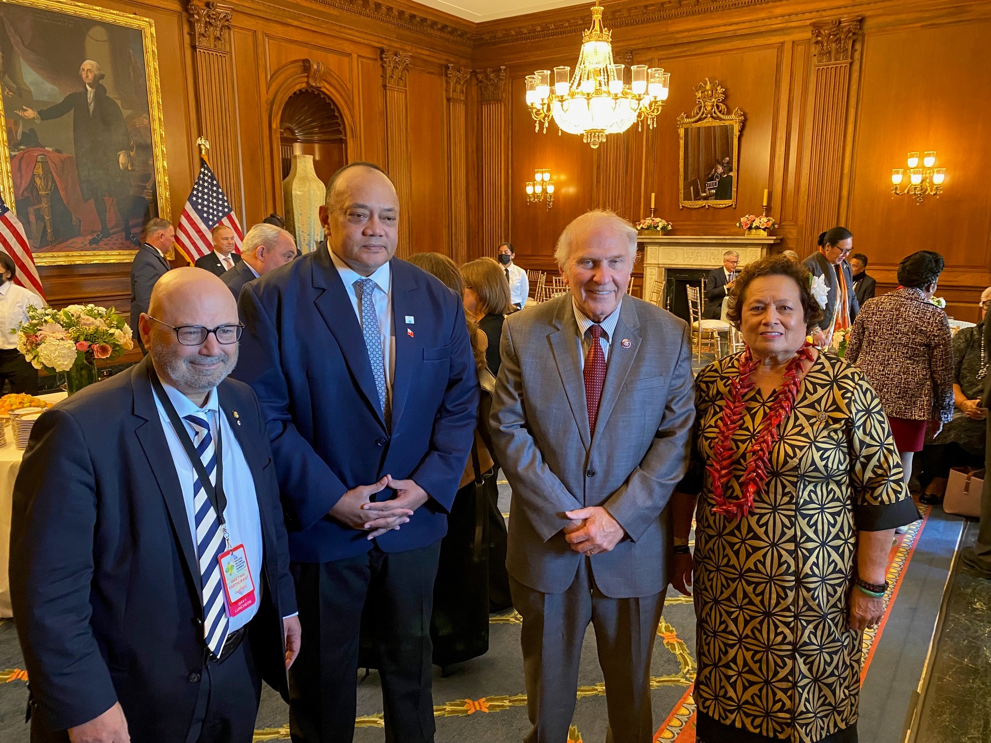 Australian Ambassador Arthur Sinodinos, Tongan Prime Minister Siaosi Sovaleni, U.S. Rep. Steve Chabot of Ohio and U.S. Congresswoman Uifa’atali Amata of American Samoa.