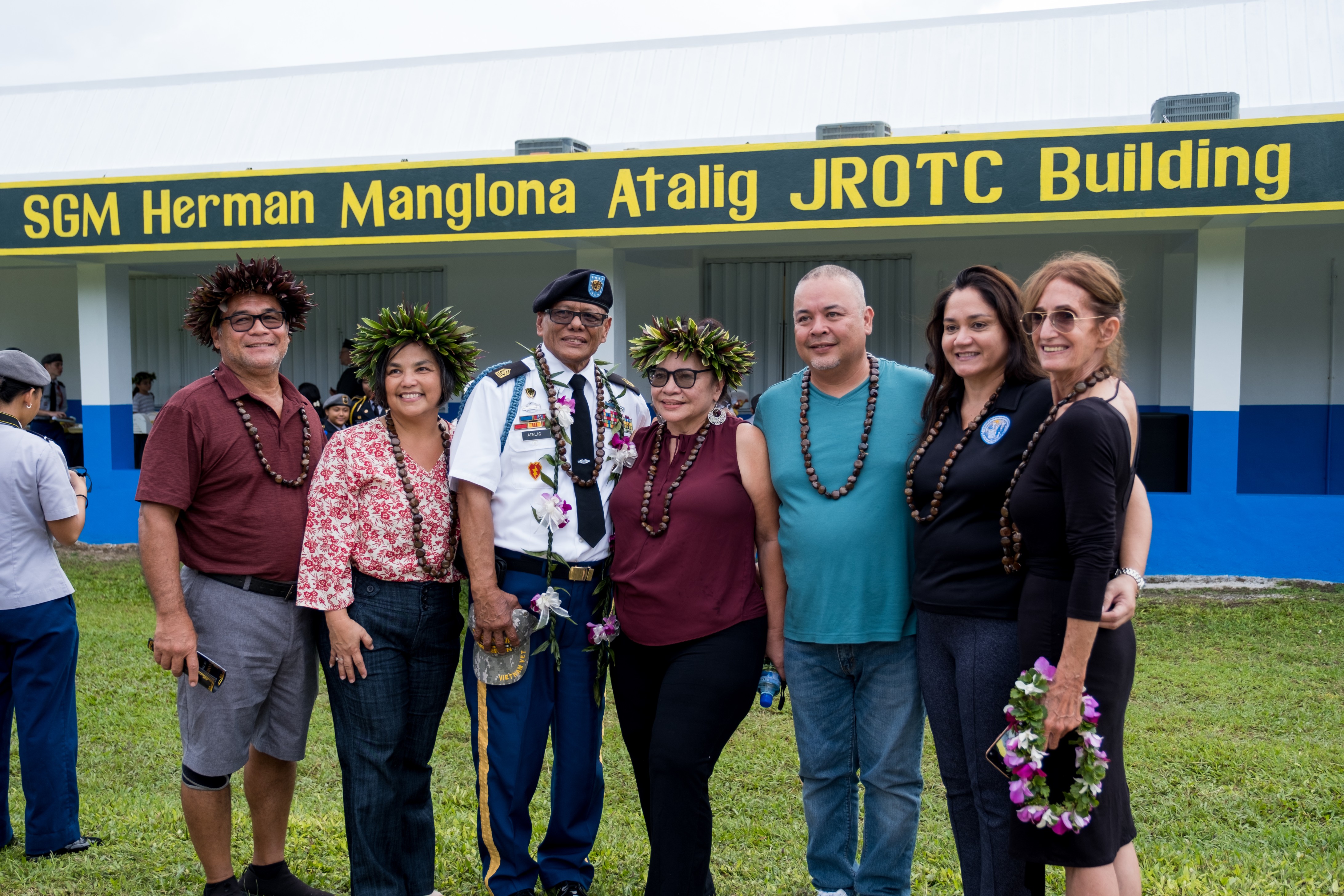 Retired Sgt. Maj. Herman M. Atalig and family.