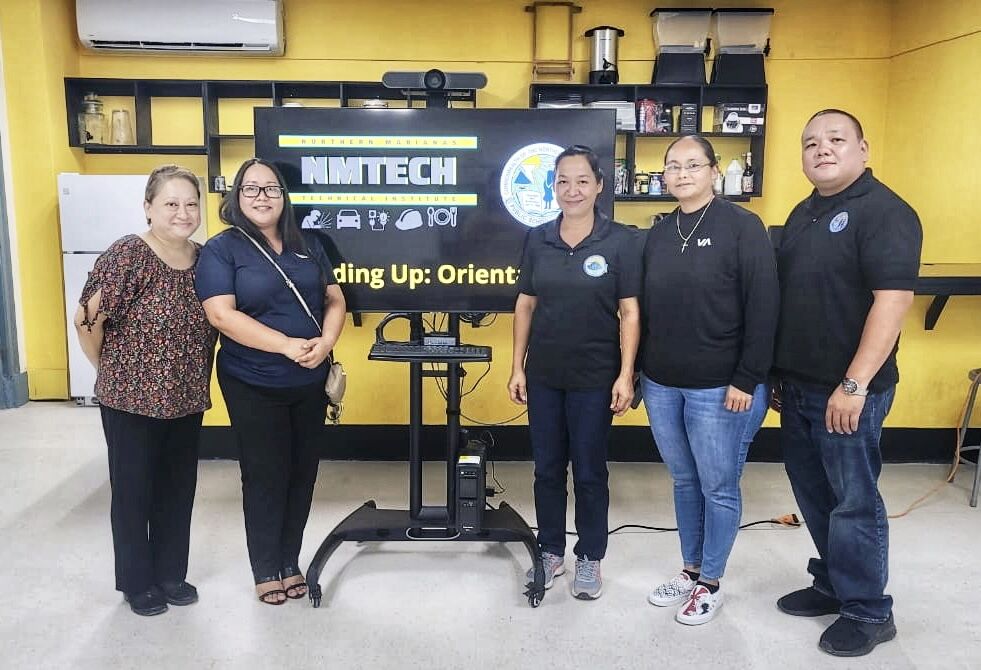From left, Public School System-Career and Technical Education Program Director Dr. Jessica Taylor, CNMI Department of Labor-Workforce Innovation and Opportunity Act Director Frances Torres, Tanapag Middle School CTE instructor Acelia Dela Cruz and acting Commissioner of Education Eric Magofna.