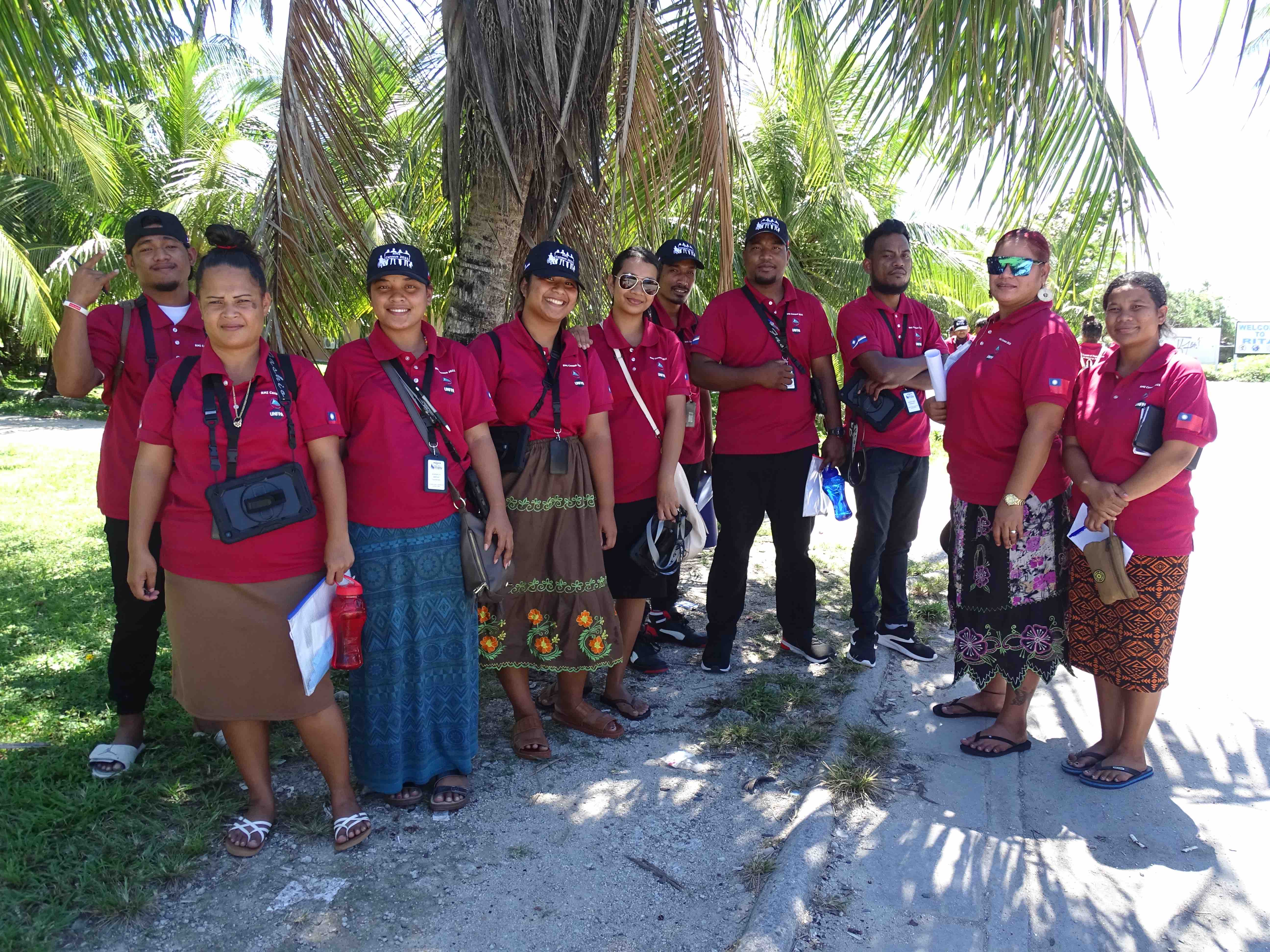 In this file photo from August 2021, a group of census enumerators was on their first day of work conducting the 2021 national census for the Marshall Islands.