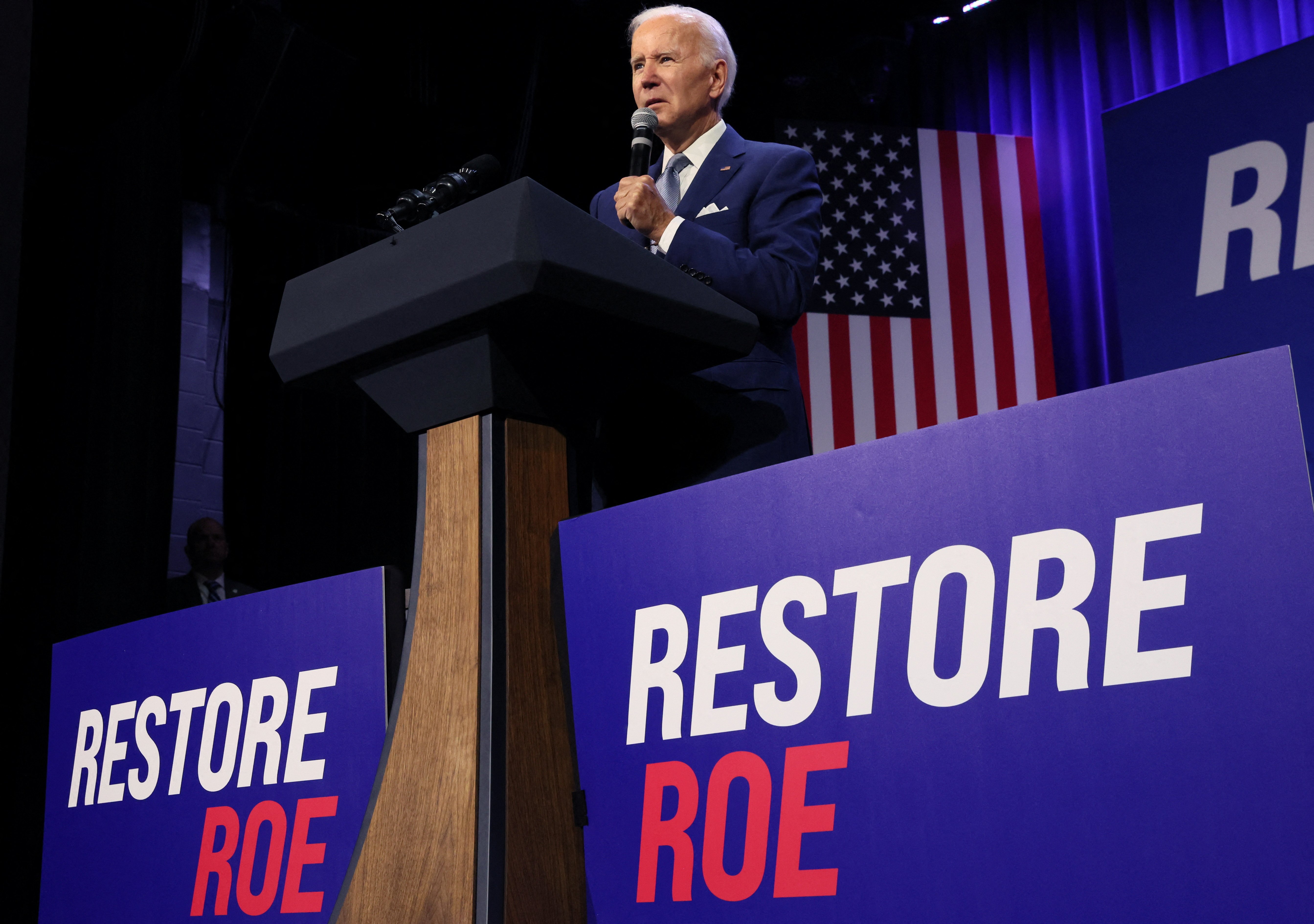 President Joe Biden delivers remarks on abortion rights in a speech hosted by the Democratic National Committee  at the Howard Theatre in Washington, Oct. 18, 2022.