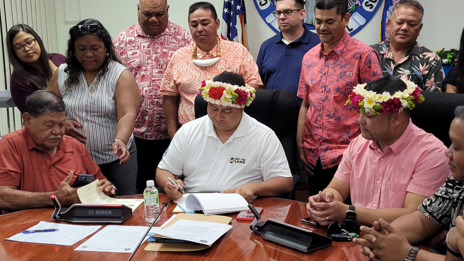 Gov. Ralph DLG Torres signs the FY 2023 budget bill into law, Saturday noon, Oct. 1, 2022.