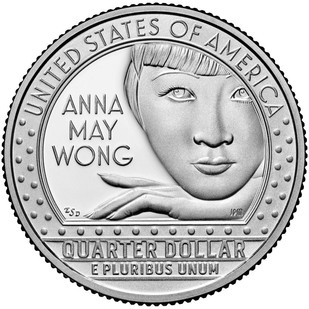 An undated proof image shows the likeness of Asian American actress Anna May Wong, to be cast on the fifth 25-cent coin in the American Women Quarters  Program to be issued by the U.S. Mint.